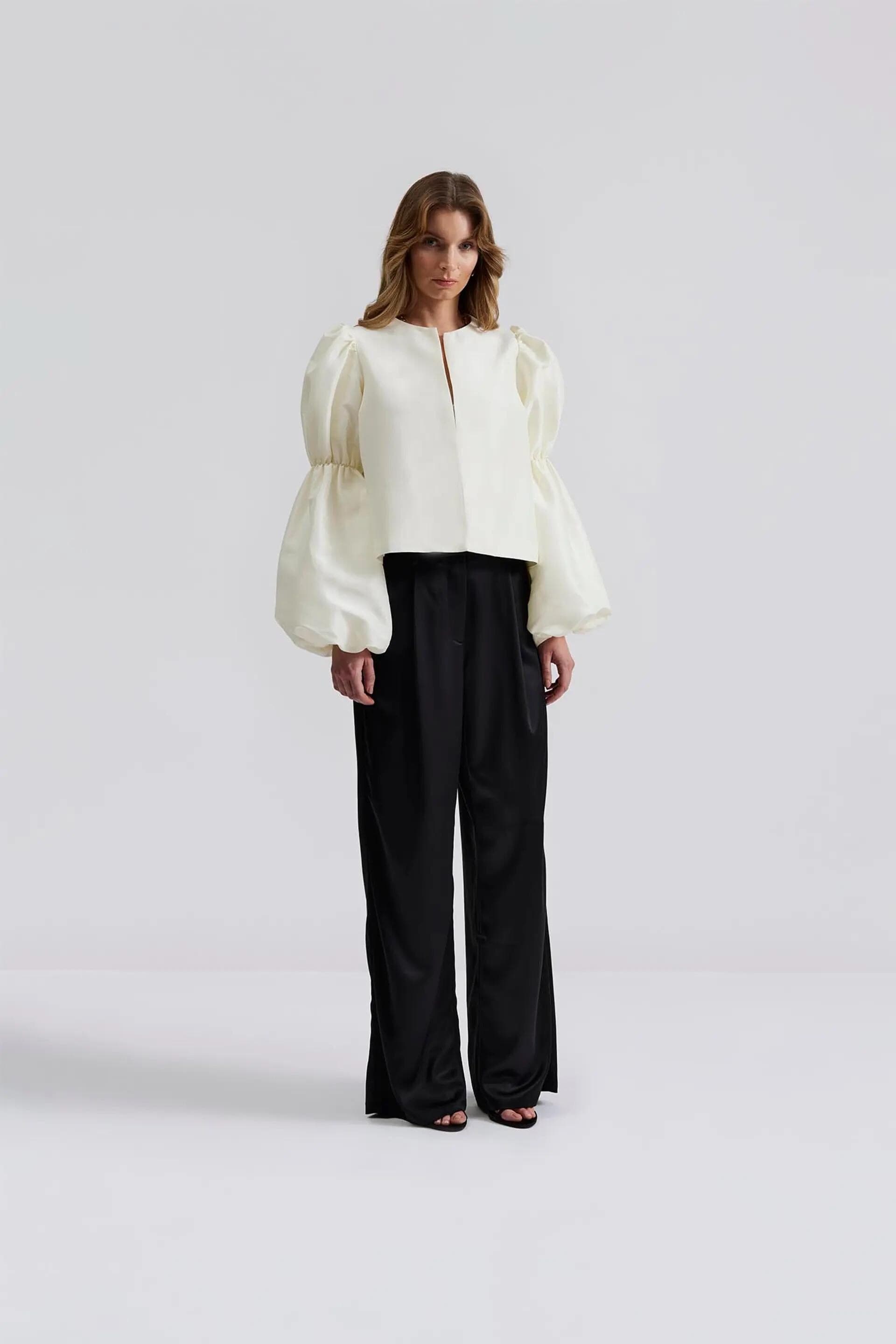 Jacket with pouf balloon sleeve | Modest Fashion | Elegant style | Women business outfit| Made to measure available |more colours - image 5