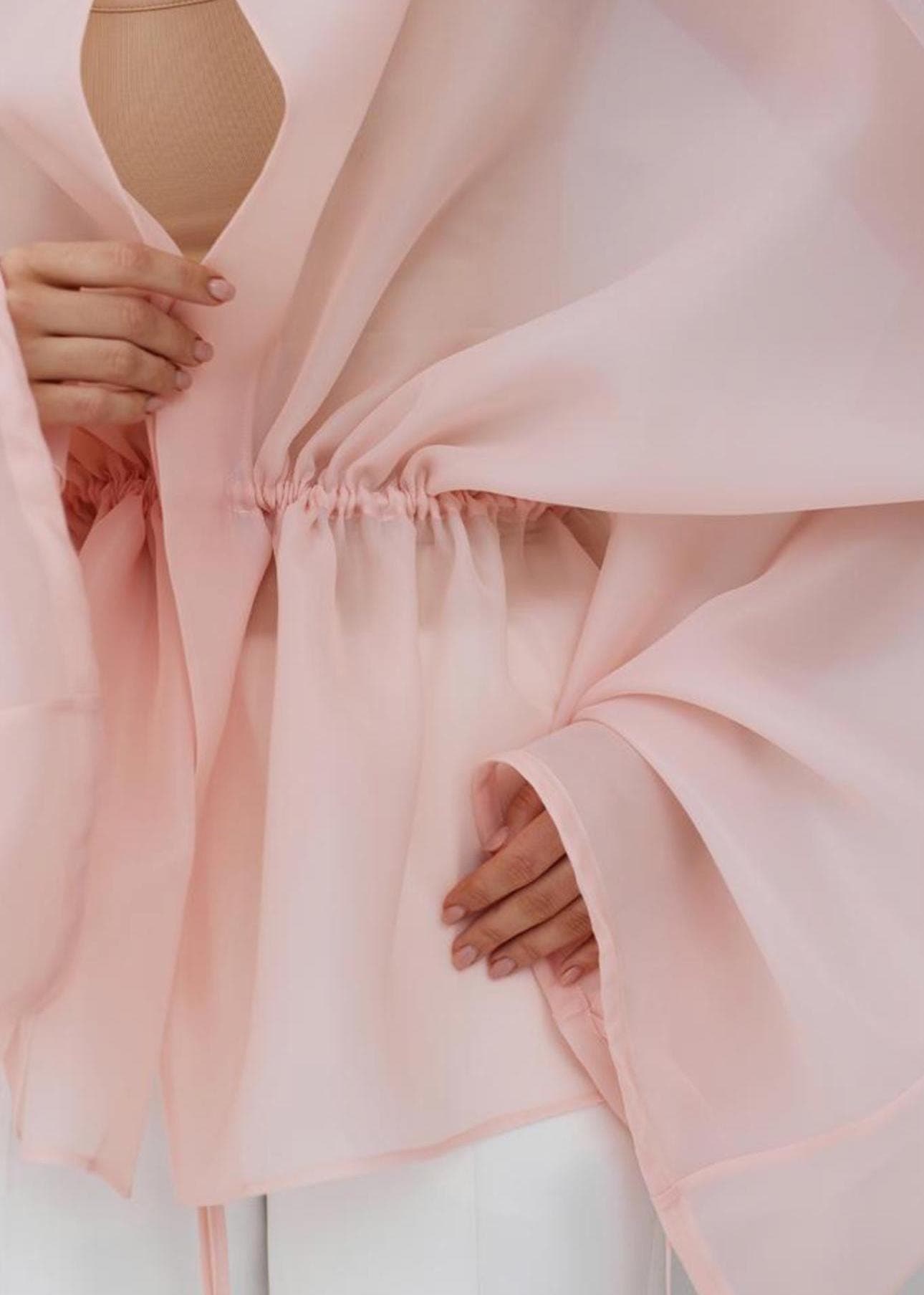Matte Organza blouse Pink  | Can be lined  | modest top |Business style blouse| Tzinut clothing | Minimalist design | Custom made - image 5