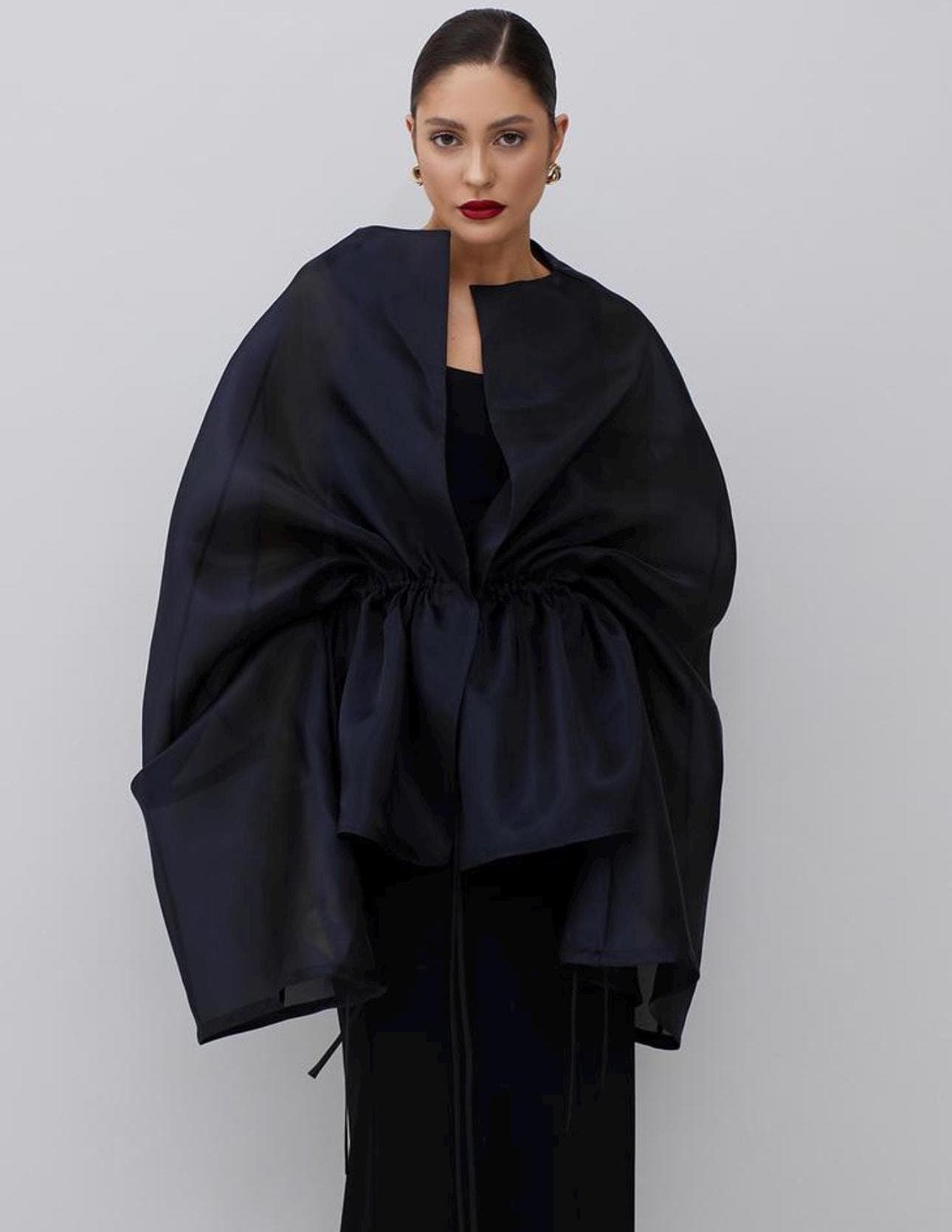 Matte Organza blouse black | Can be lined  | modest top |Business style blouse| Tzinut clothing | Minimalist design | Custom made - image 3
