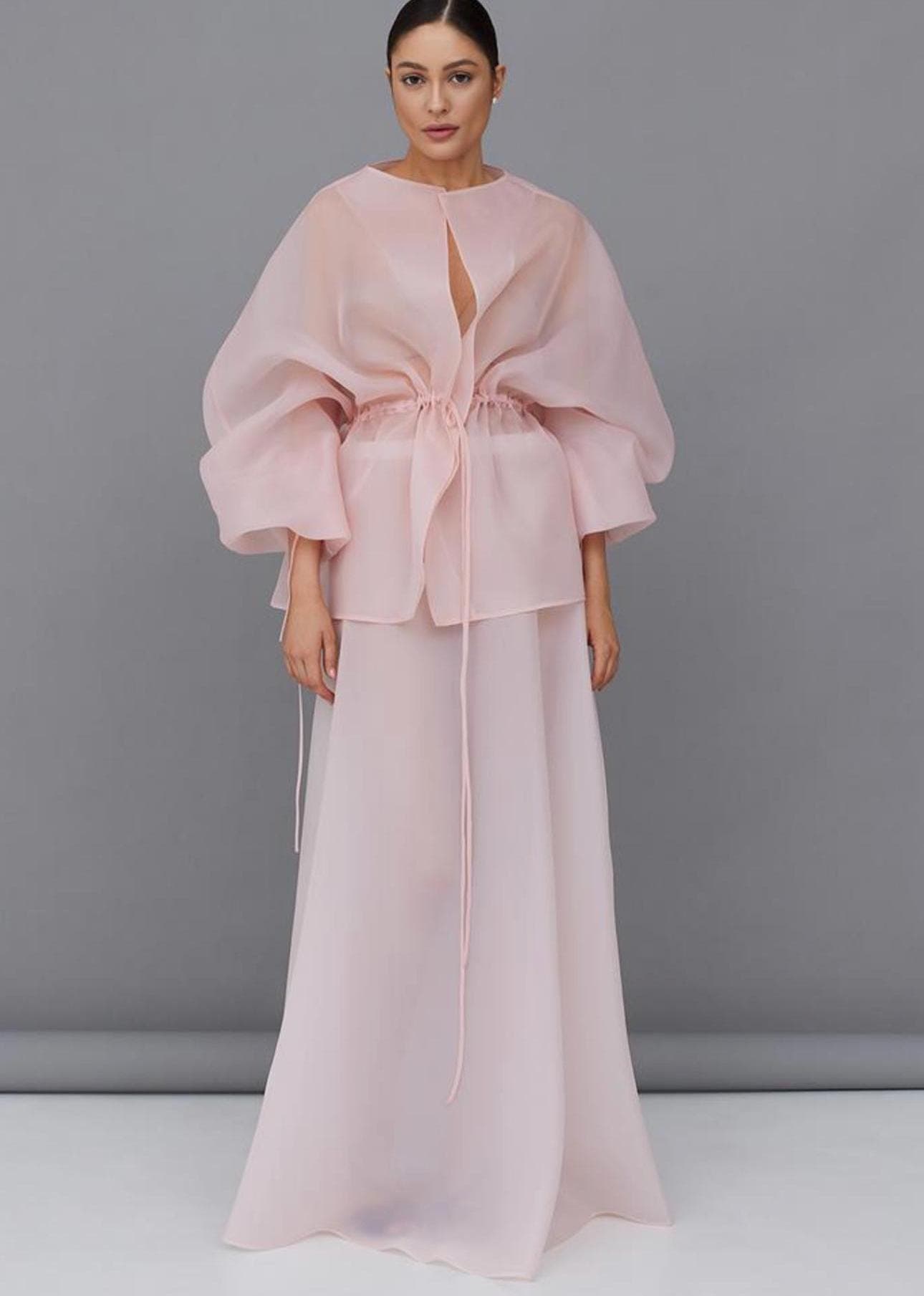 Matte Organza blouse Pink  | Can be lined  | modest top |Business style blouse| Tzinut clothing | Minimalist design | Custom made