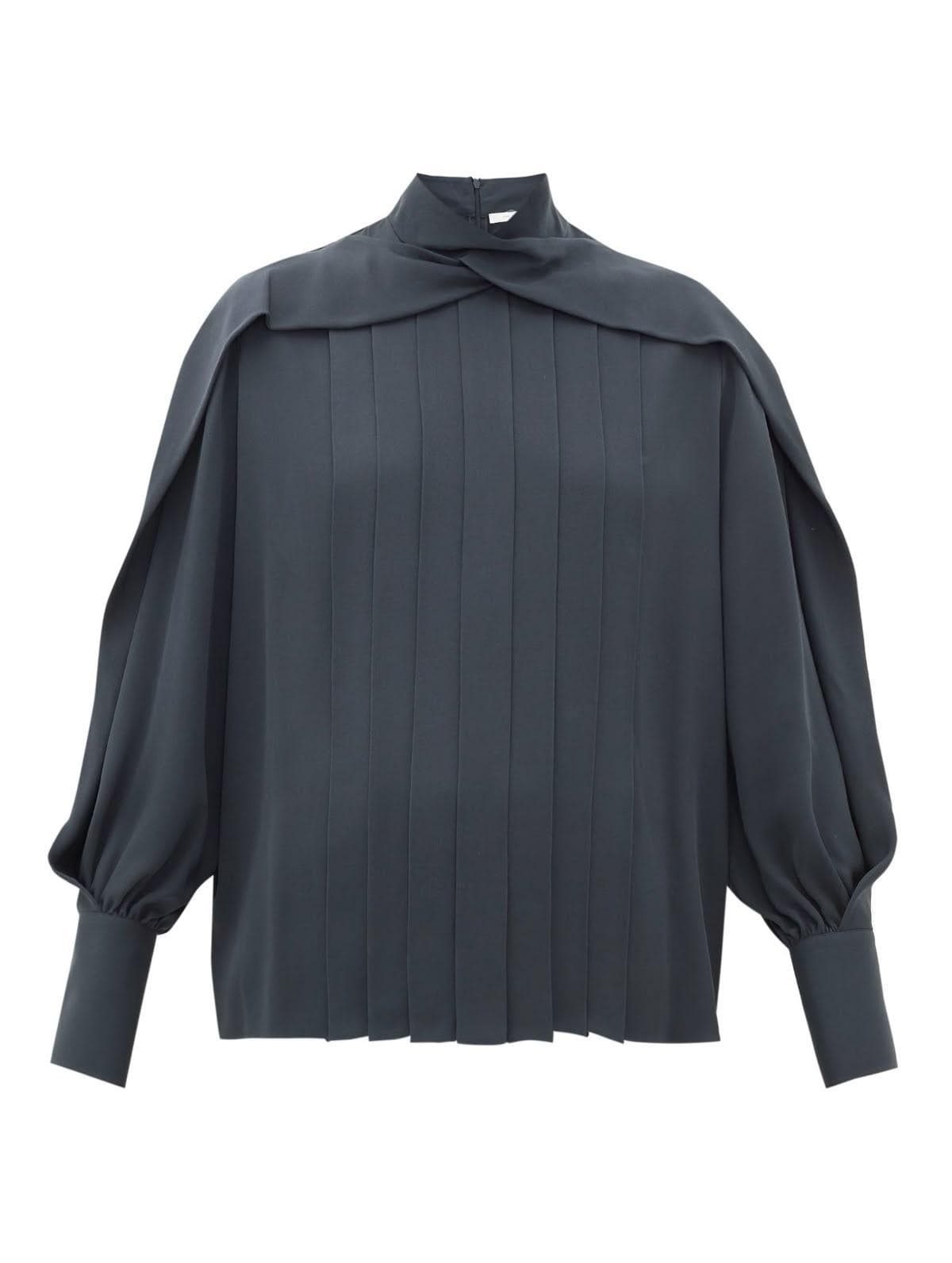 Twisted neck pleated blouse  | modest top |Business style blouse| Tzinut clothing | Minimalist design | Custom made - image 4