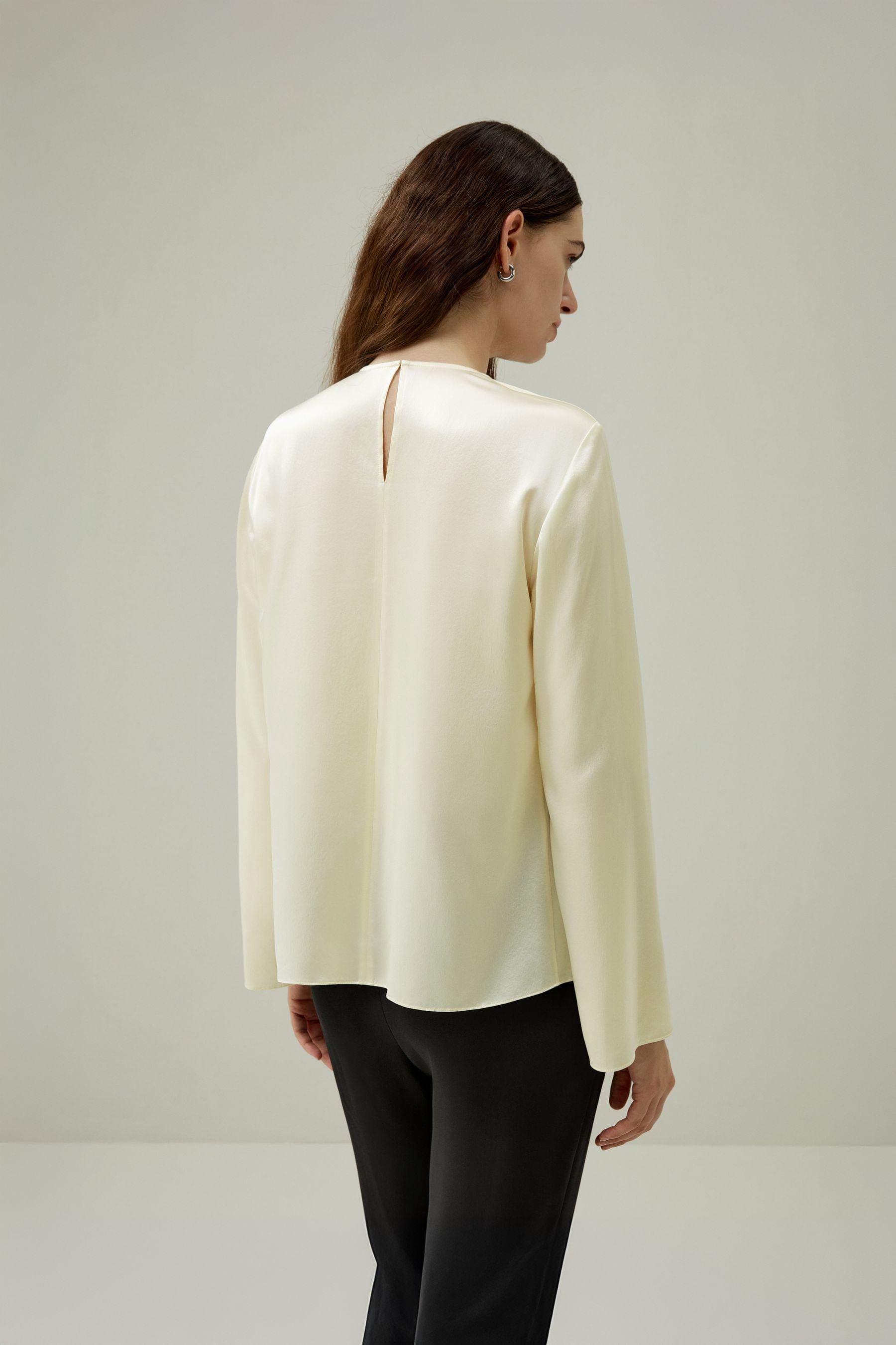 Silk Satin Ruched-Neck Top| Modest fashion | Tzinut Clothing | Kosher Fashion | Minimal blouse | Business casual clothing | Customisable | - image 4