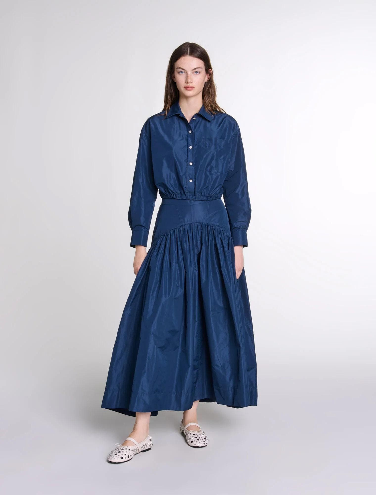 Taffeta 2 pcs set | Full skirt and shirt top | | Tzinut Fashion | Modest Gown | Shabbat outfits | Custom made available | - image 4