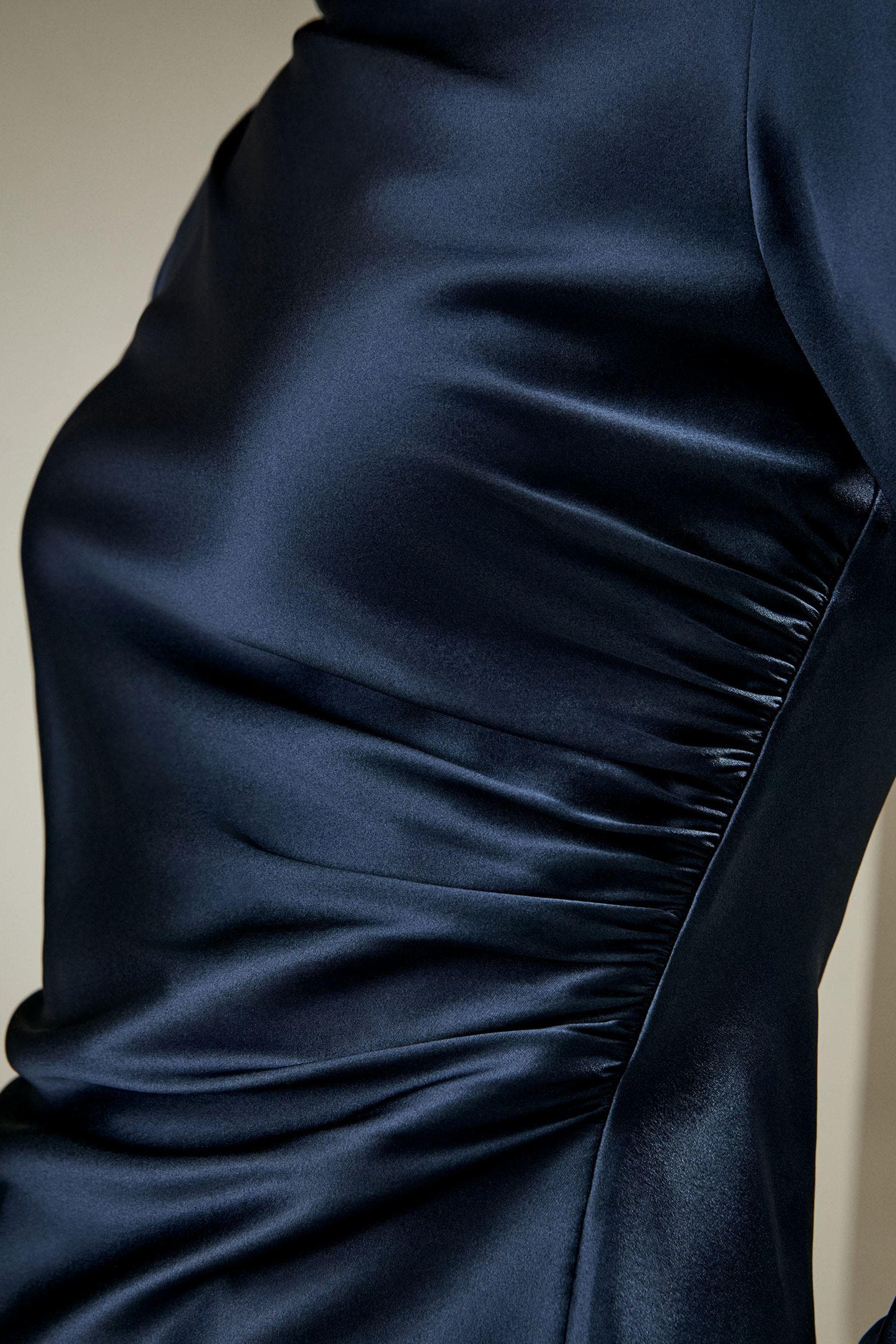 Oblique Wave Satin  Blouse in Navy | Modest top | Modest fashion | Custom made available | Other colours available | Long sleeve top. - image 5