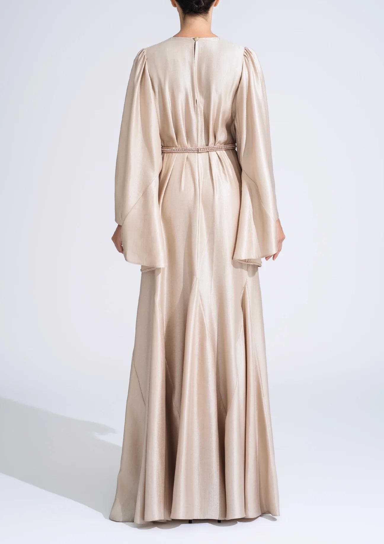 Crepe  Satin A-line Gown | Modest Fashion | Tzinut outfits | Shabbat dress | Taffeta clothing | Customisable - image 5