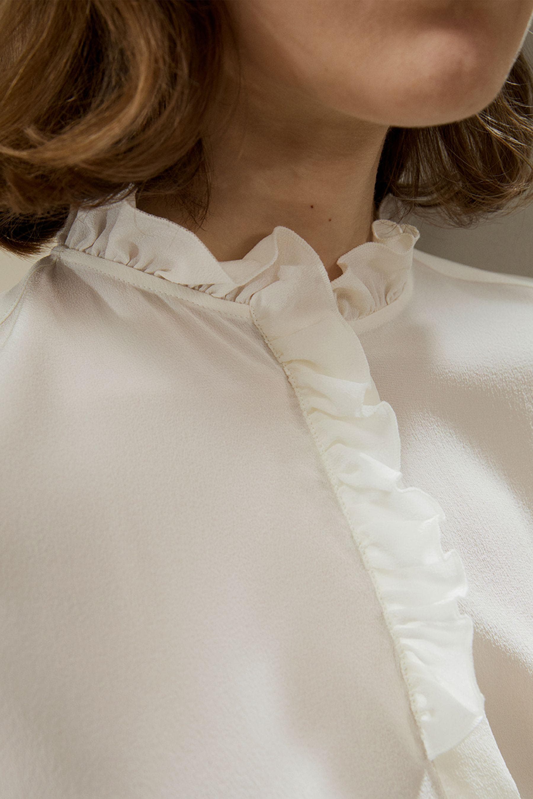 Crêpe de Chine Blouse with Ruffle Edge | Modest stylish blouse | More colours available |Tzinut clothing |Made to measure available - image 5