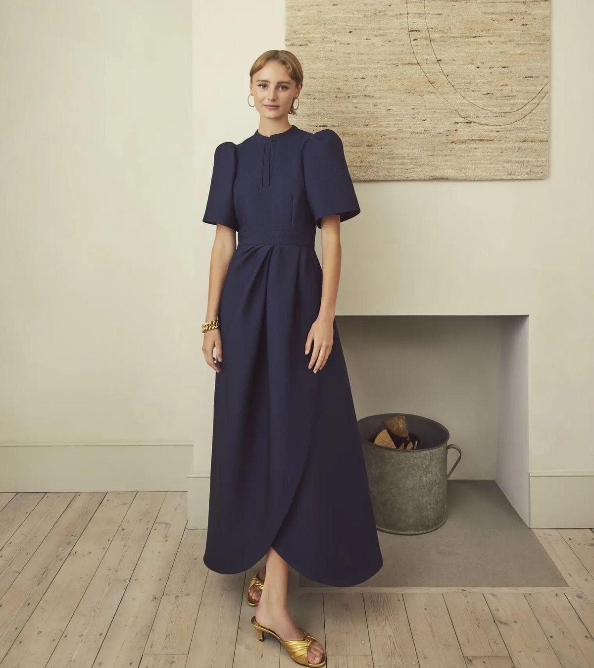 Crepe viscose navy dress | Modest Satin Dress for Special Occasions | Modest fashion | custom made available | Midi satin modest dress