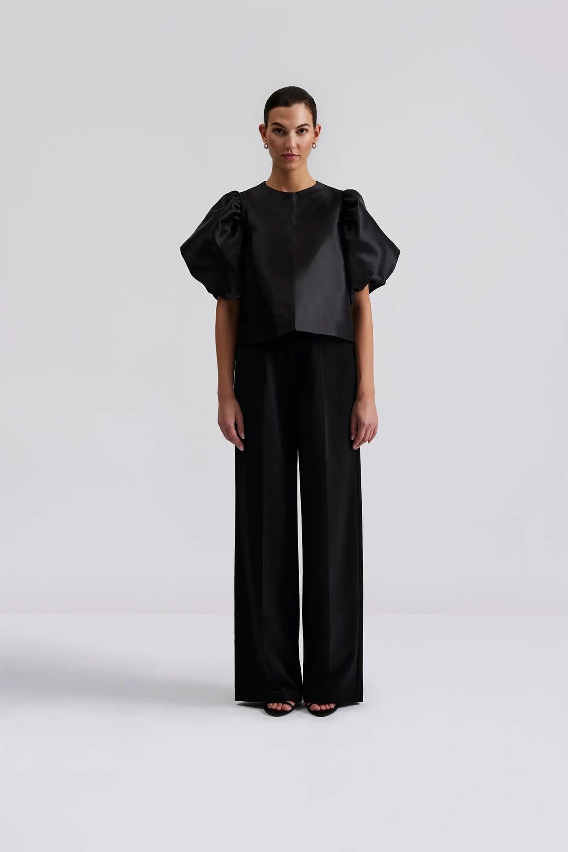 Blouse with pouf balloon sleeve in black | Modest Fashion | Elegant style | Women business outfit| Made to measure available |more colours - image 5