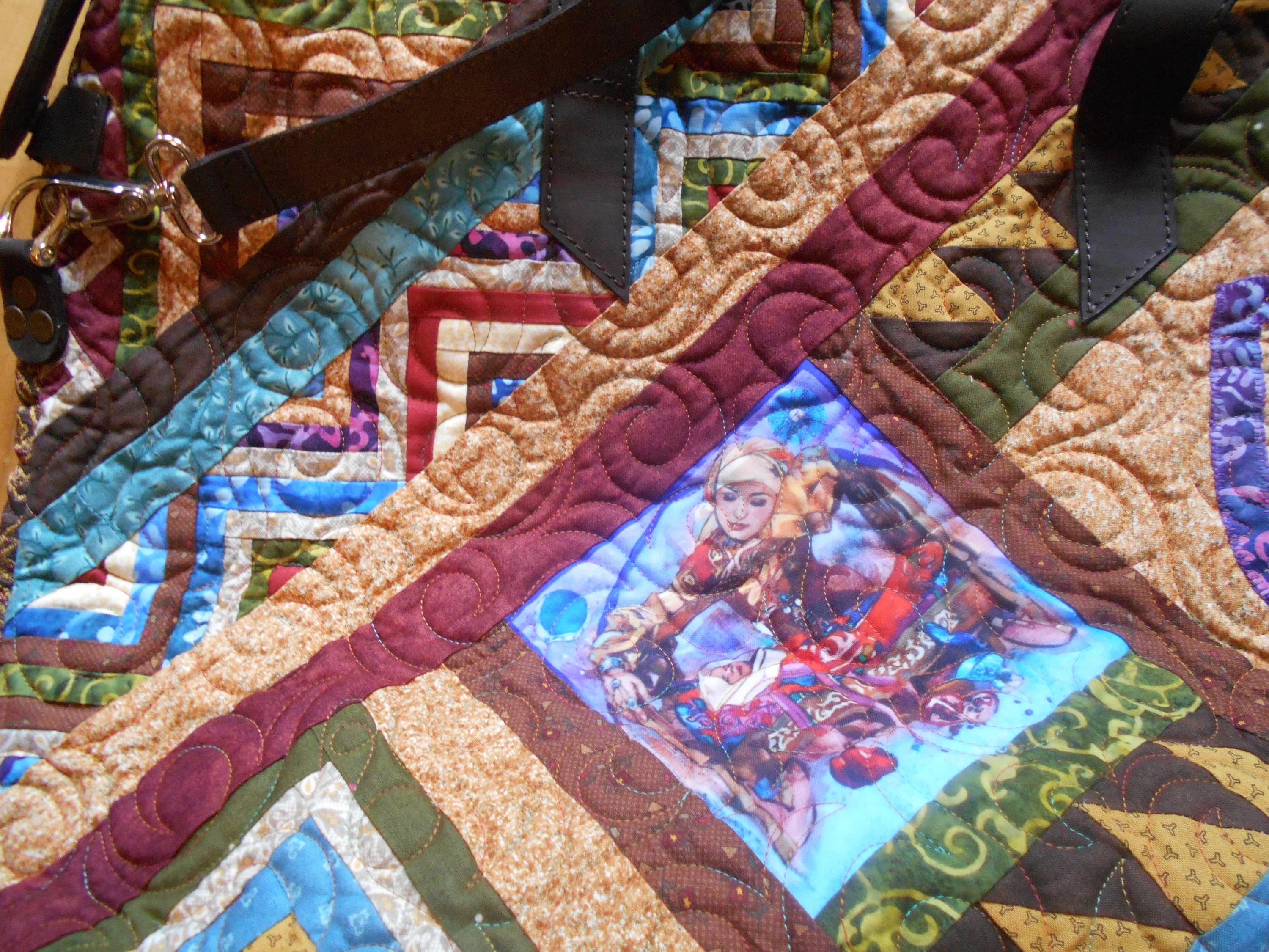 Kazakh Designer Handmade Big Travel Bag. Patchwork from Scratch. Ecological. Unique - image 4