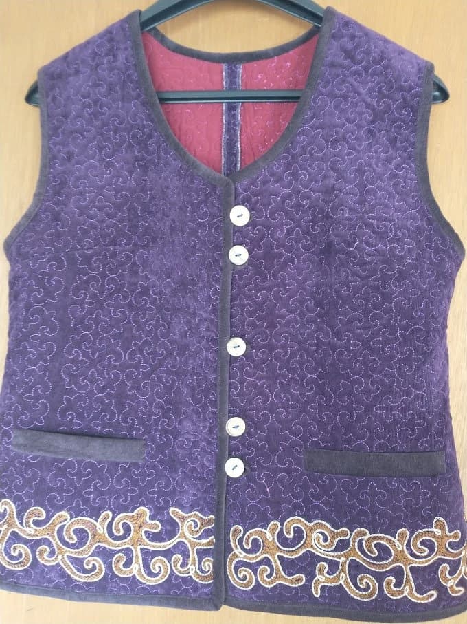 Kazakh Quilted Embroidered Traditional Vest