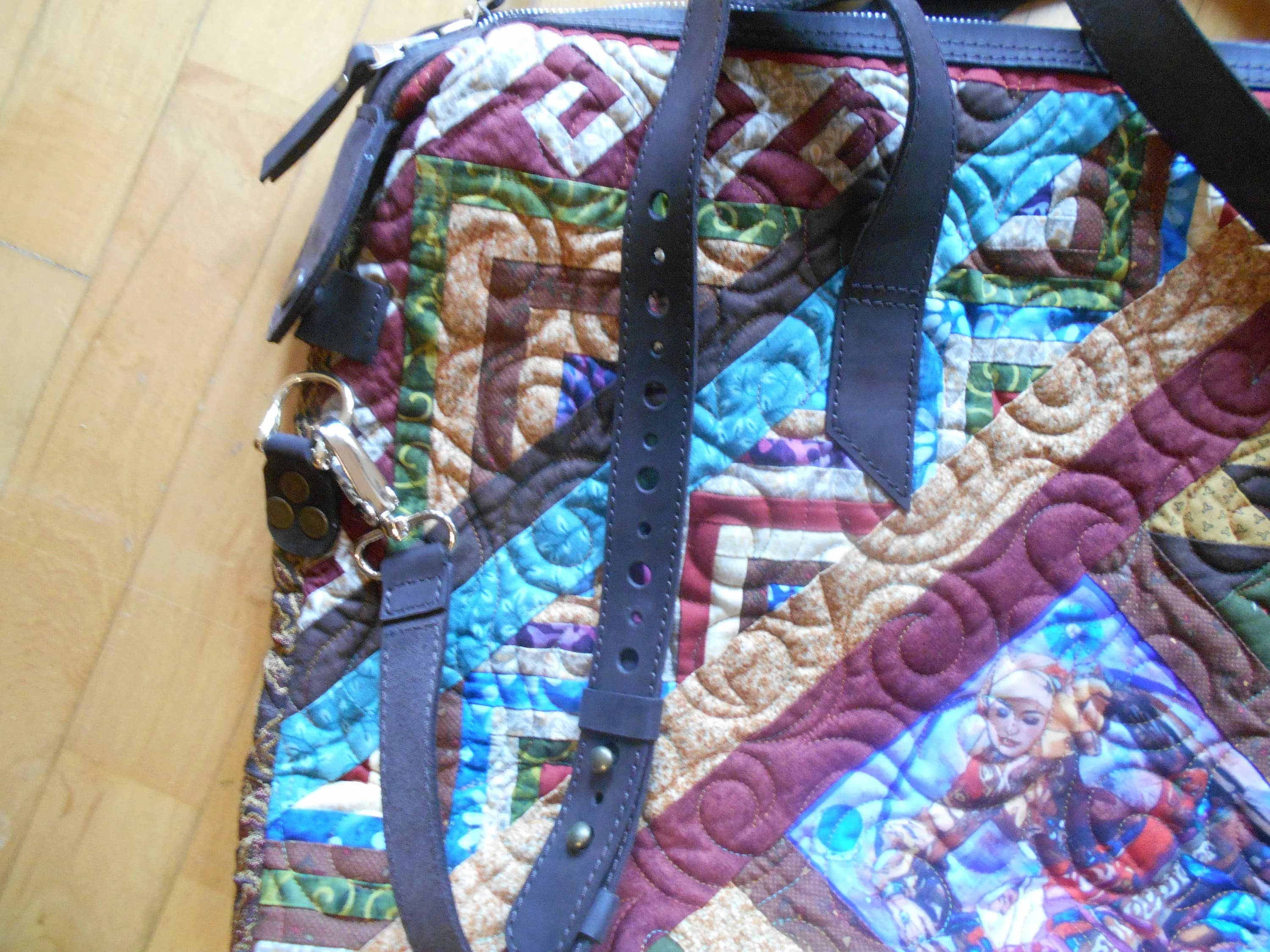 Kazakh Designer Handmade Big Travel Bag. Patchwork from Scratch. Ecological. Unique - image 5