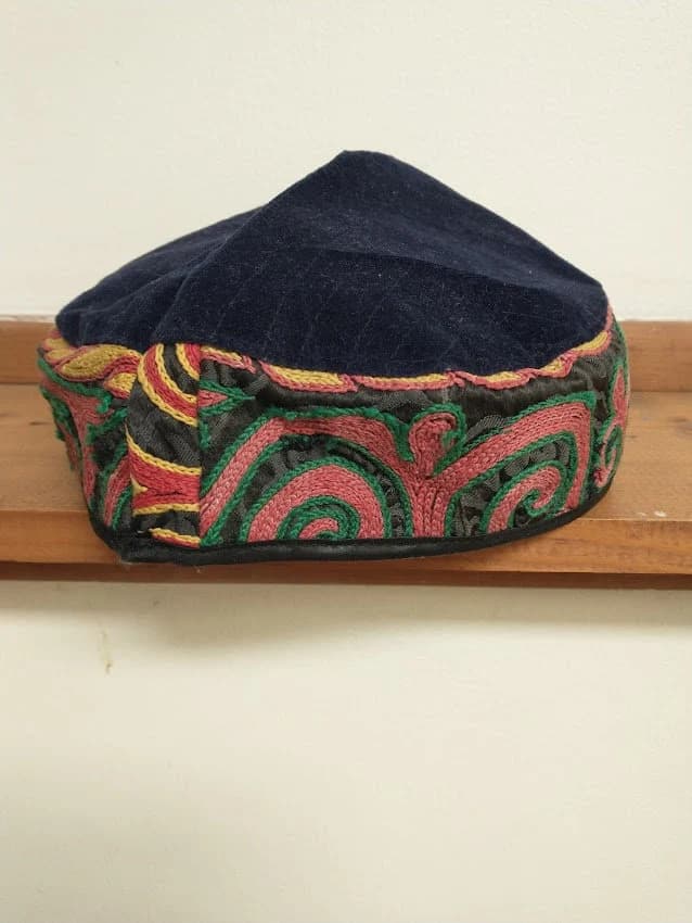 Size XXL Skull-Cap. Hat.Kufi.Tubeteika.Kippah.Yarmulke.Antique Fabric.Kazakh.