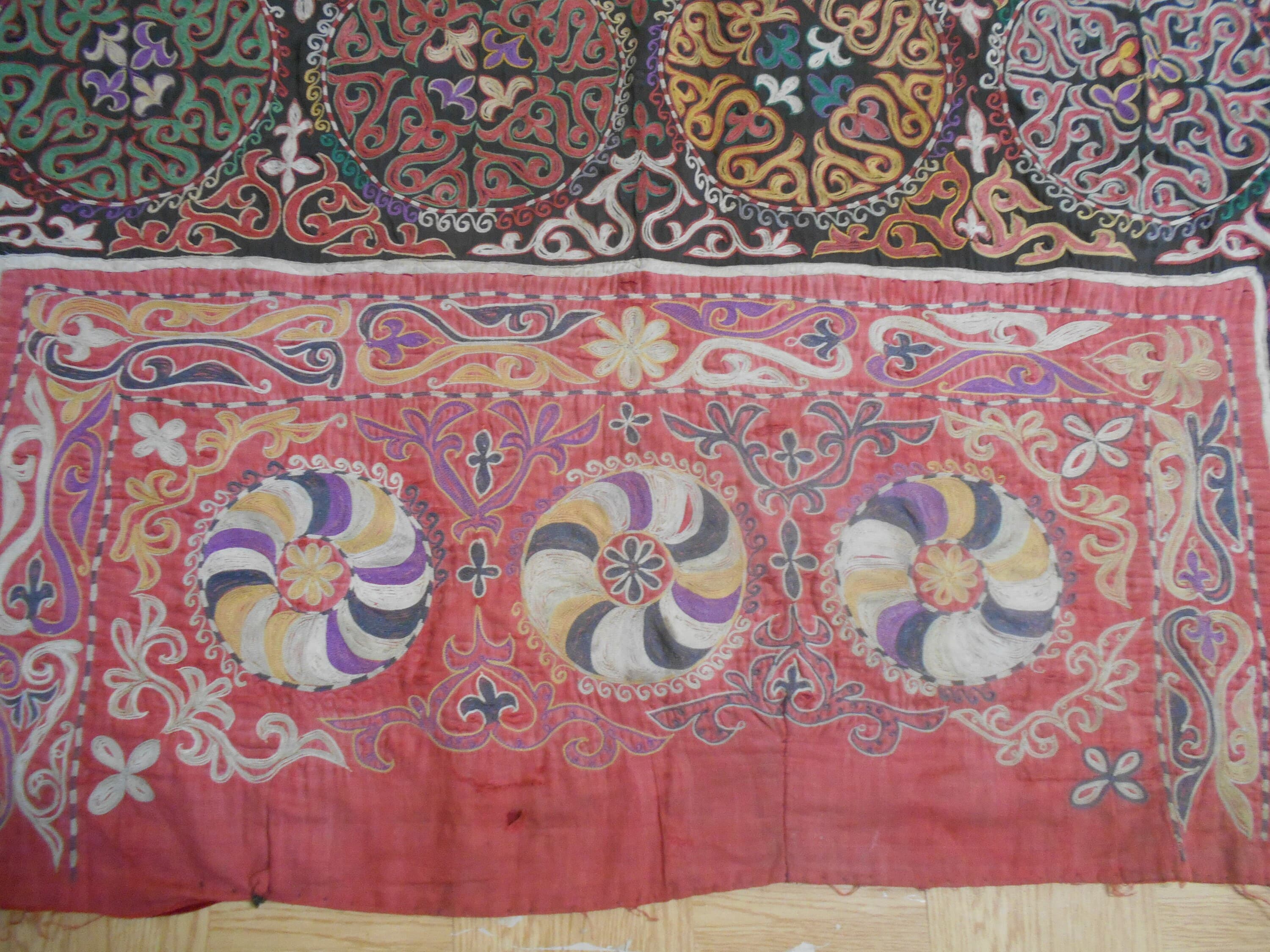 Kazakh Tuskiiz Antique Yurt Wall Hanging Decor Rug. Authentic. Kazakhstan Embroidery Mongol - image 5