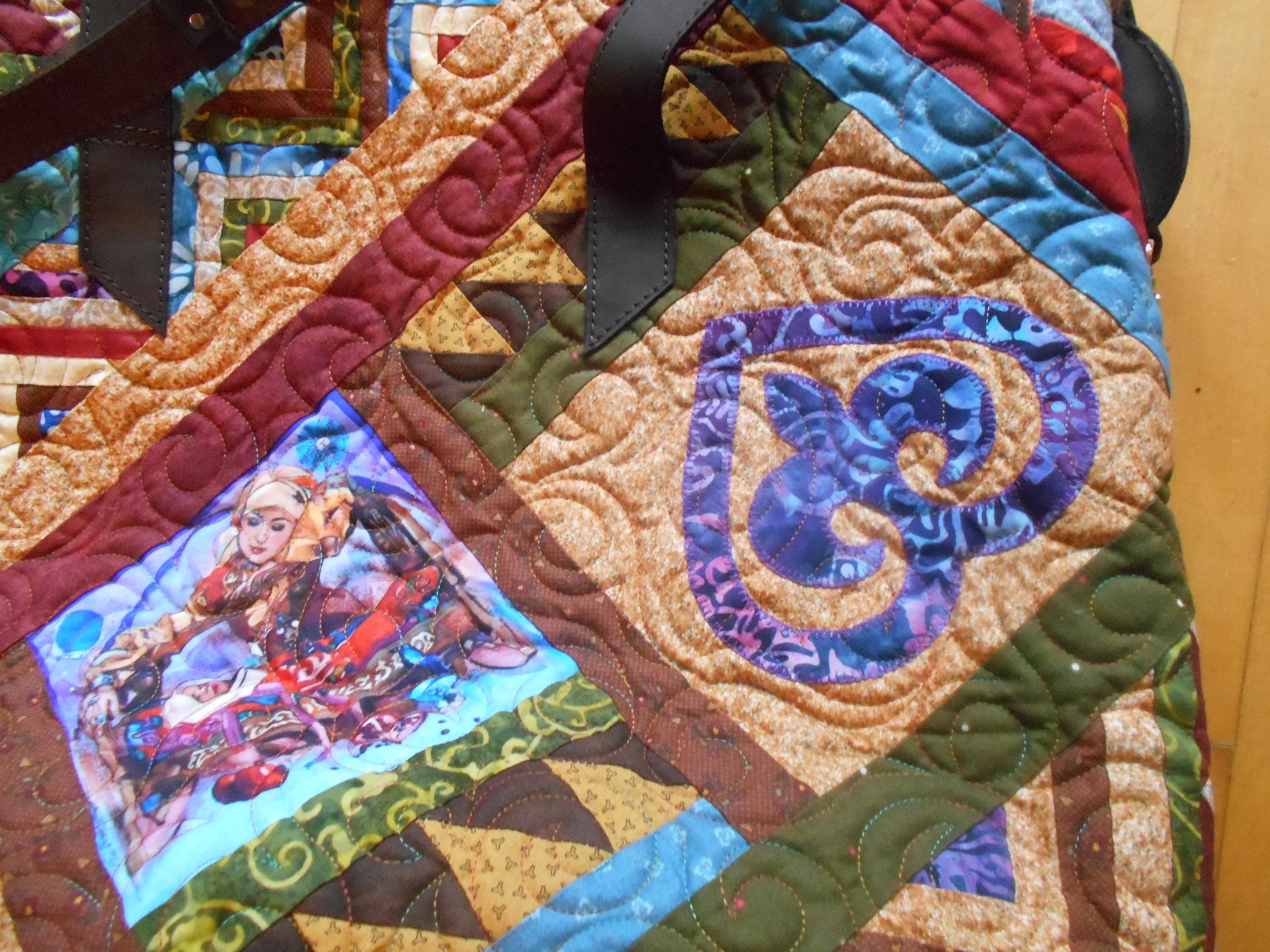 Kazakh Designer Handmade Big Travel Bag. Patchwork from Scratch. Ecological. Unique - image 3