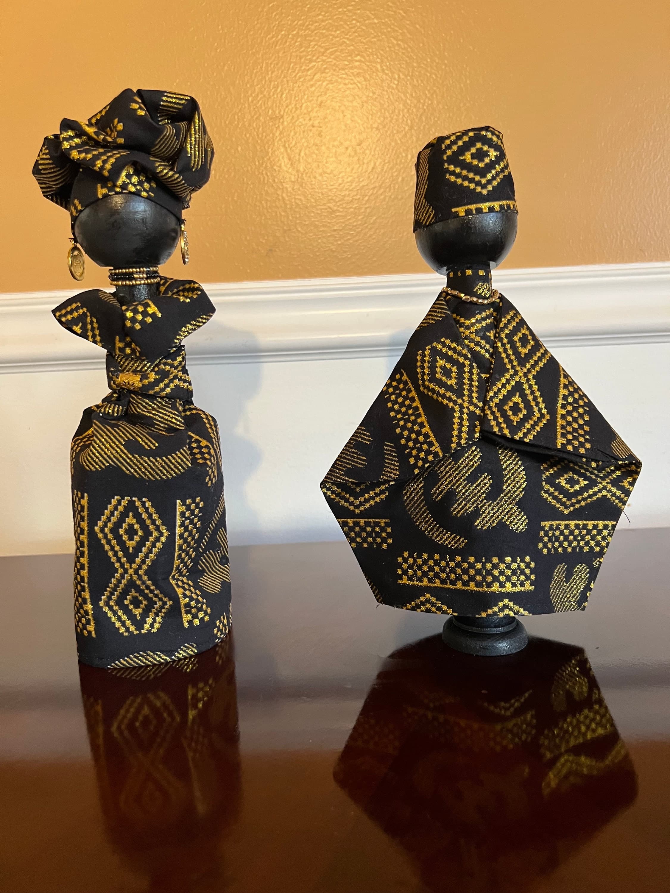 Authentic Kente Wooden Doll