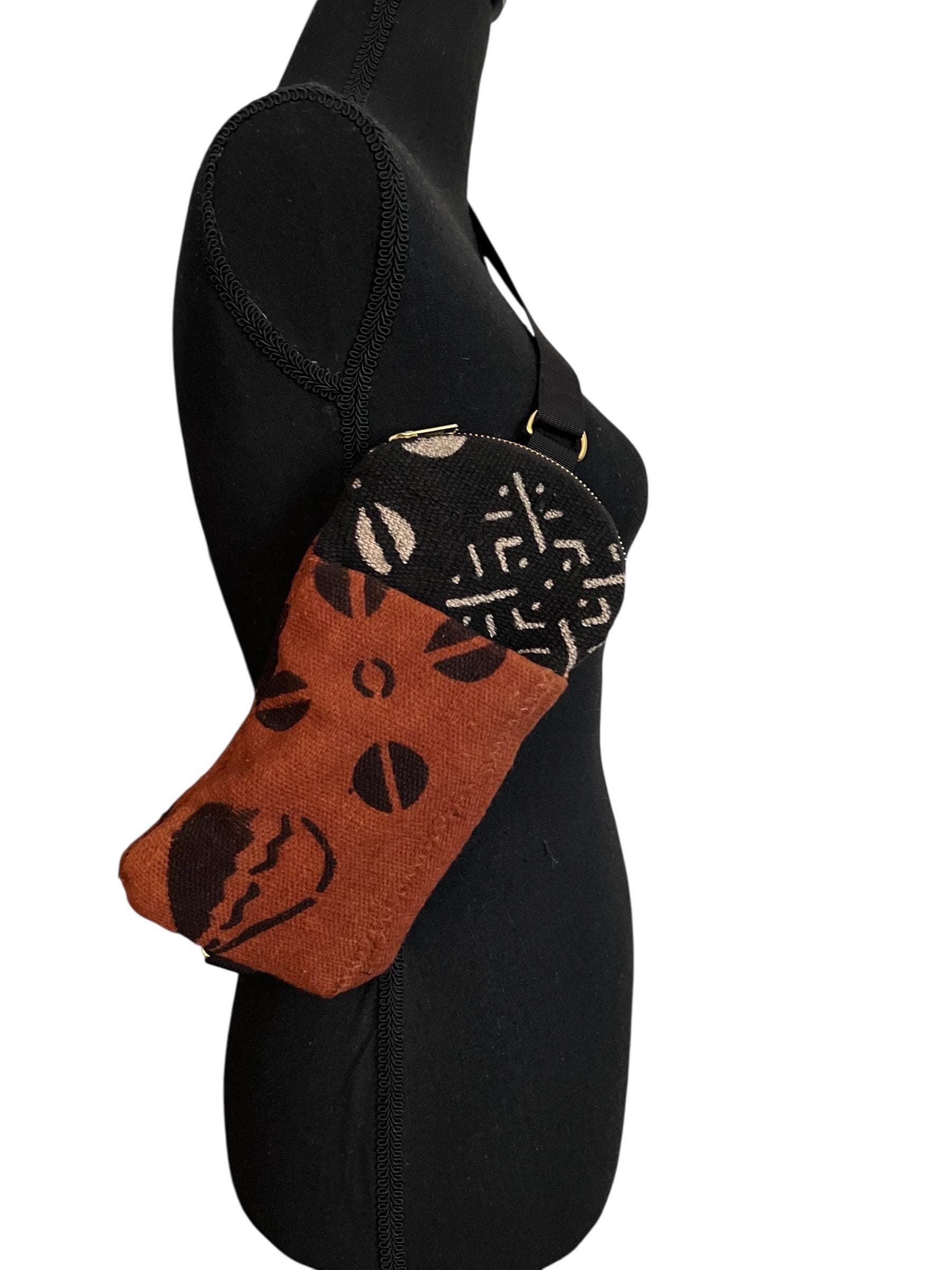 Mudcloth Phone Sling Bag-Handmade Phone Sling Bag-Small Crossbody Phone Bag-Unique Gift for Her-African Print Crossbody Phone Bag