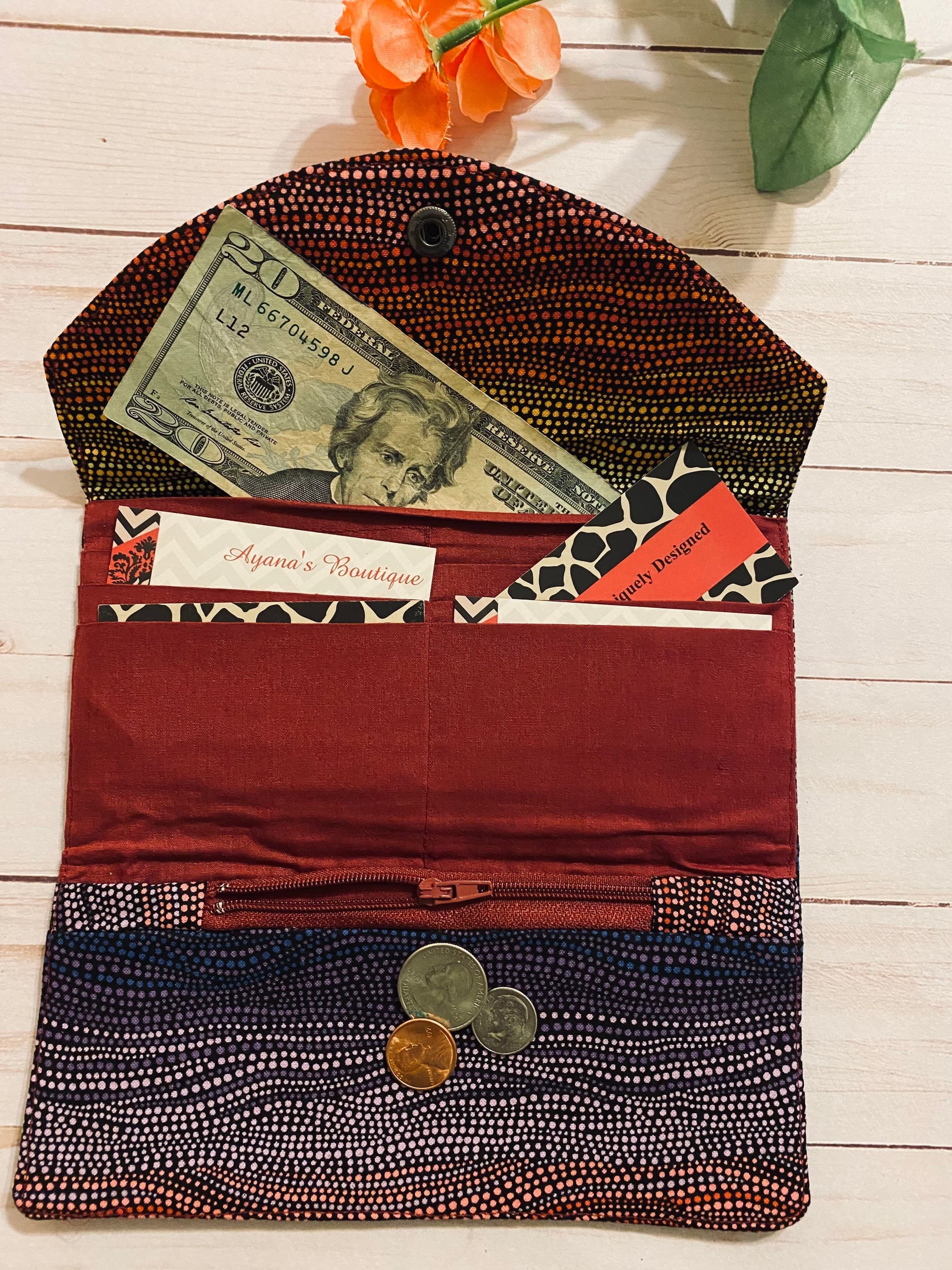 Women's Wallet-Handmade Women's Wallet-Fabric Wallet-Gift for Her - image 3