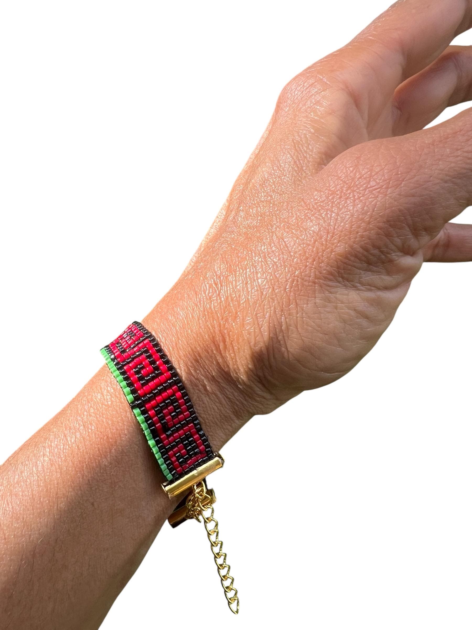 Women's Seed Bead Bracelet-Women's Loom Bracelet-Handwoven Cultural Pride Seed Bead Loom Bracelet-Gift for Her-Loom Bracelet for Women - image 3