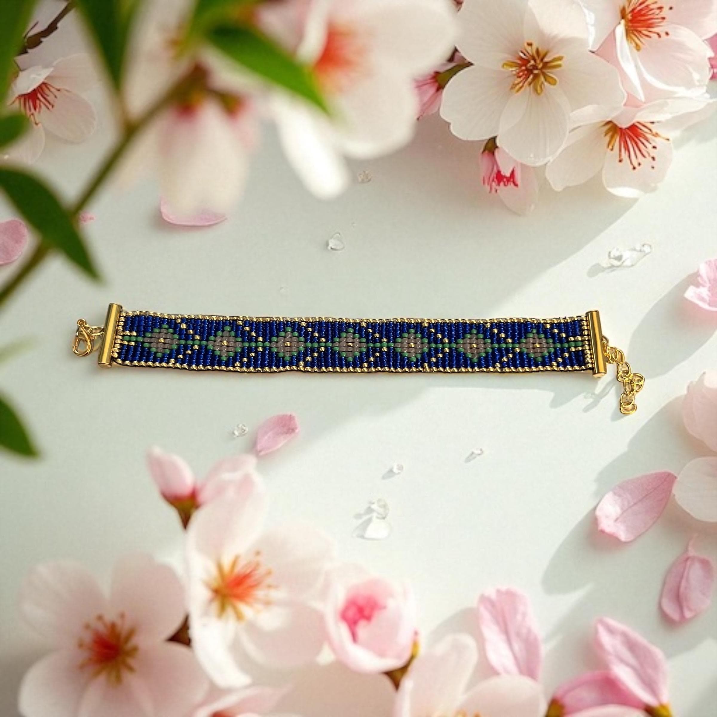 Women's Seed Bead Bracelet-Women's Loom Bracelet-Handwoven Seed Bead Bracelet-Gift for Her-Islamic Design Bracelet - image 4