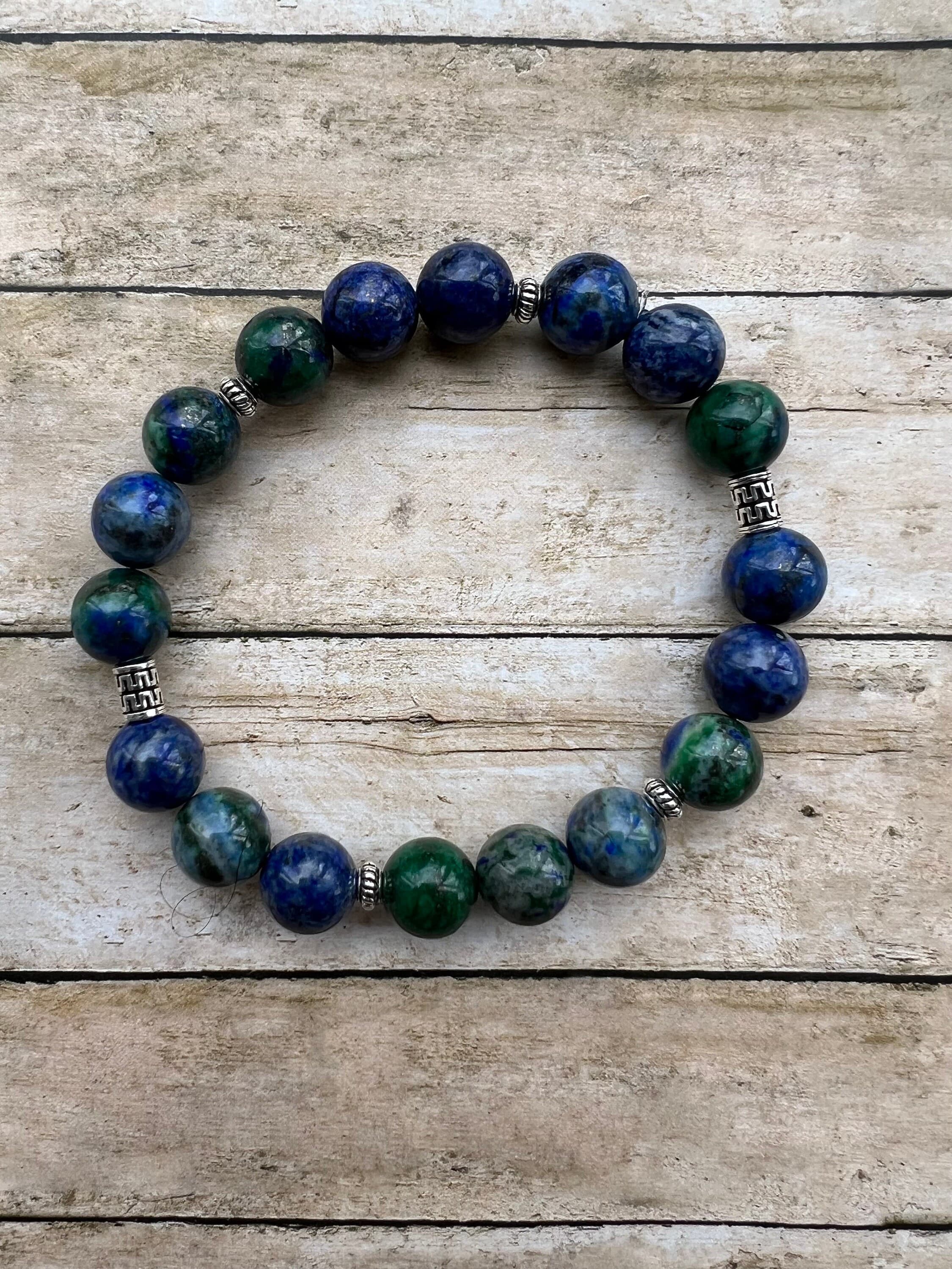 Men's Beaded Stretch Bracelet: Sterling Silver, Gemstone Beaded Stretch - image 4