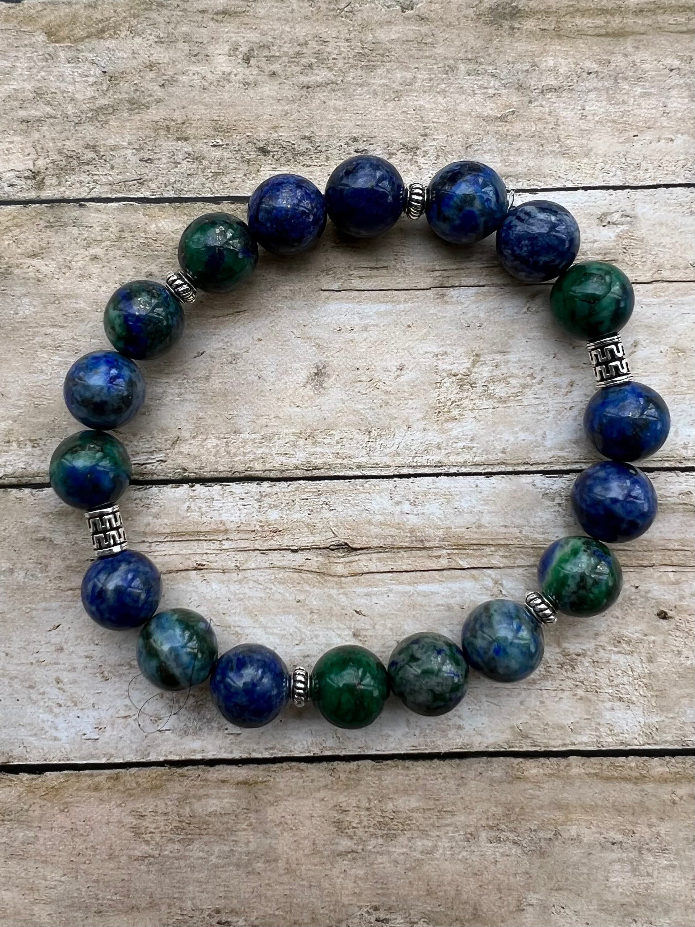 Men's Beaded Stretch Bracelet: Sterling Silver, Gemstone Beaded Stretch - image 3