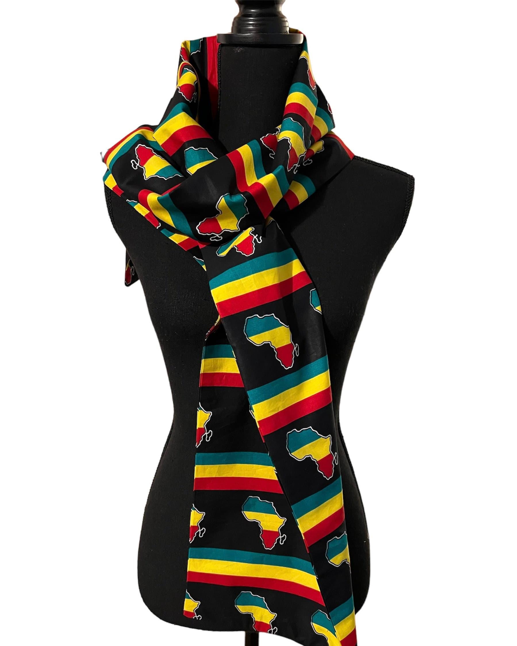 African Print Scarf-Unisex African Print Scarf-Kente Print Scarf-Gift for Him/Her Scarf-Neck Scarf