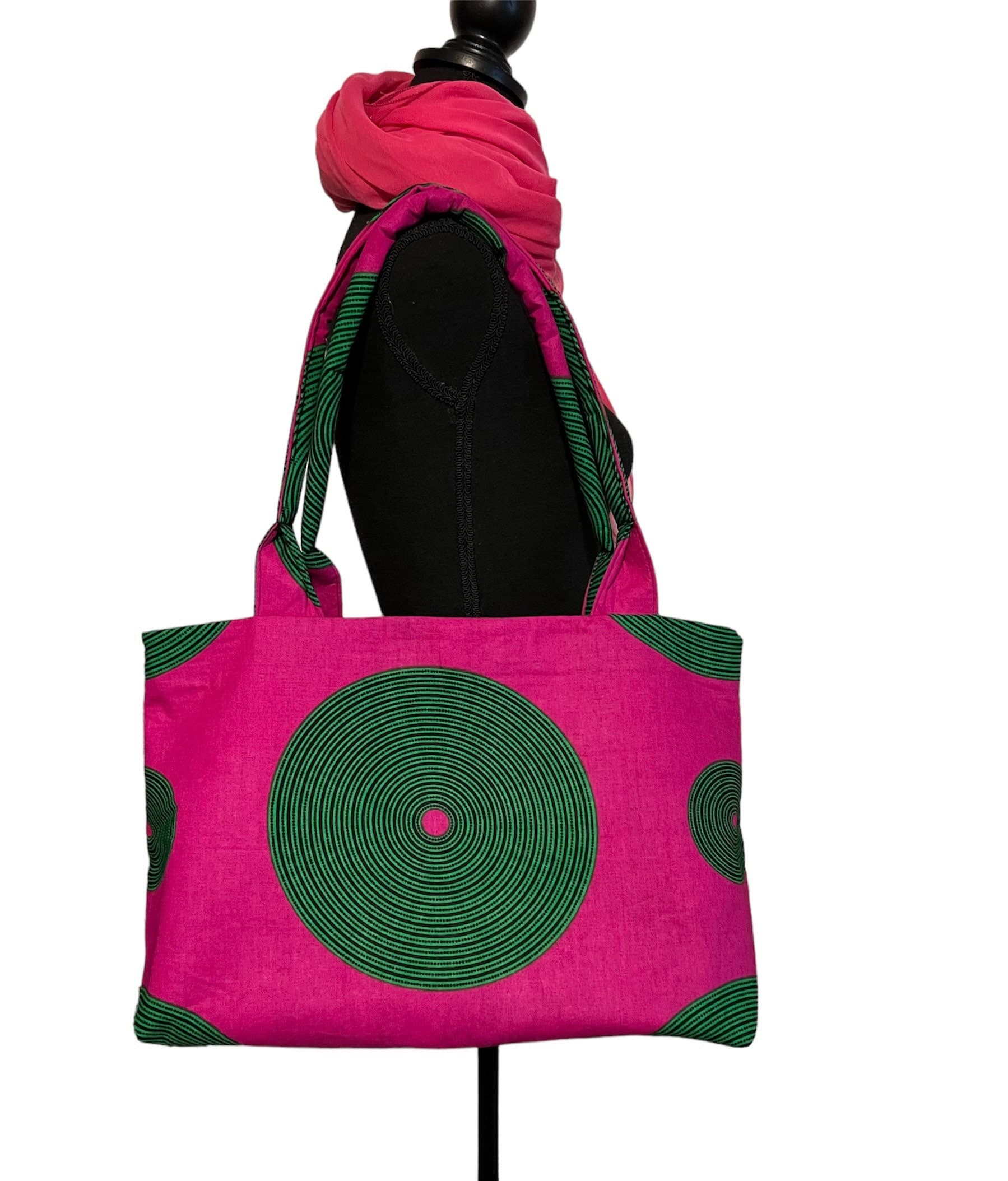 African Print Handbag-Shoulder Bag-Large Purse-Large Tote Bag-Handmade African Tote Bag-Gift for Her-Women's Accessory