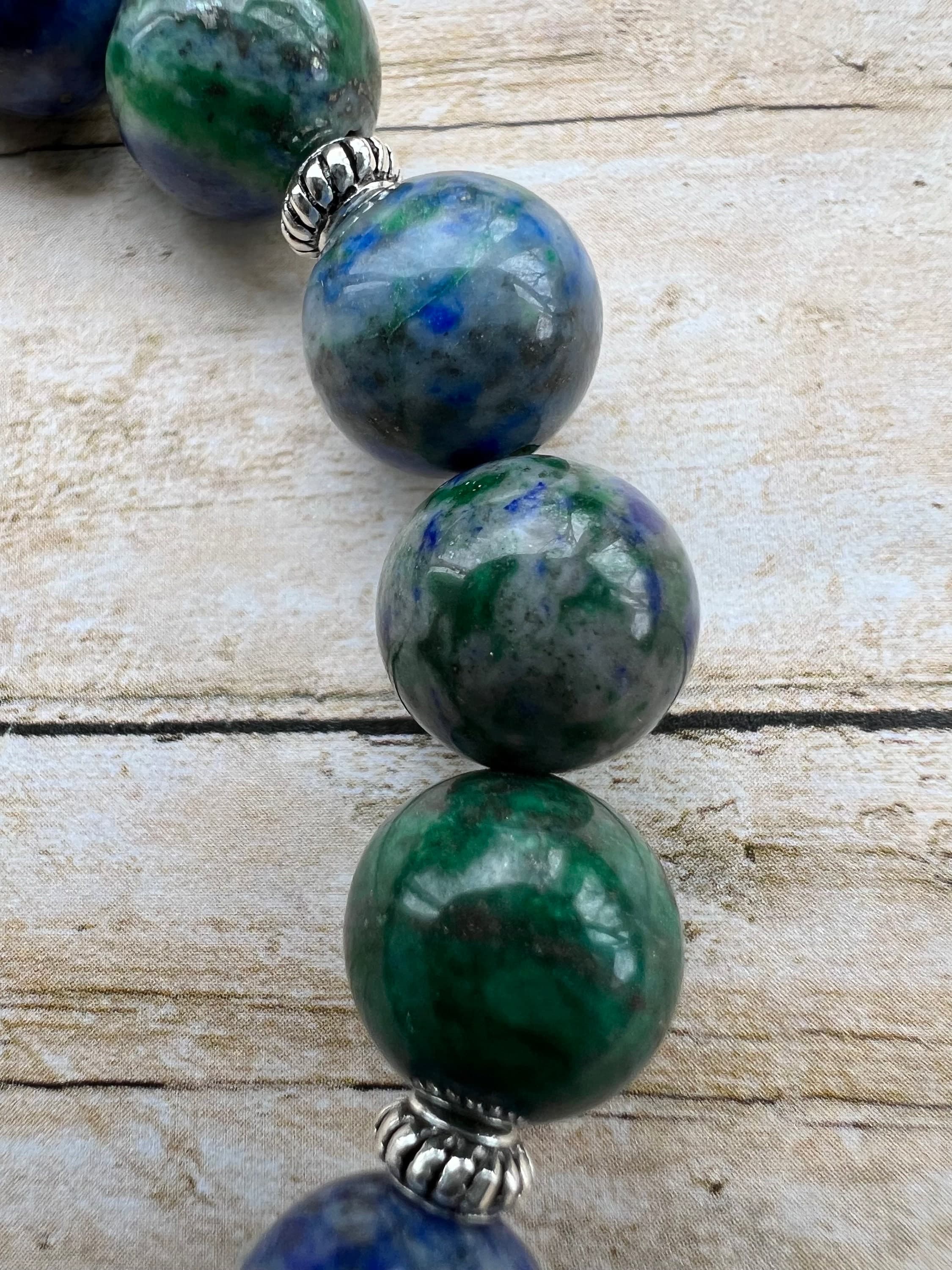 Men's Beaded Stretch Bracelet: Sterling Silver, Gemstone Beaded Stretch - image 5
