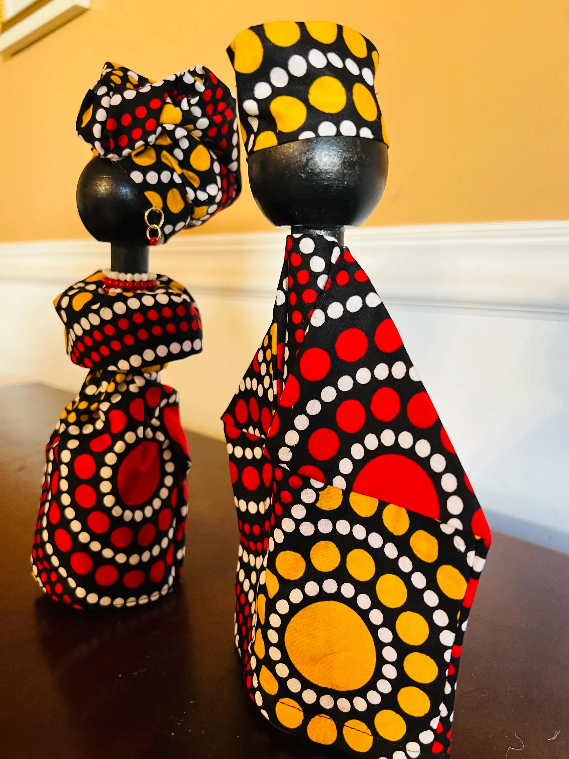Authentic Kente Wooden Peg Dolls - image 2