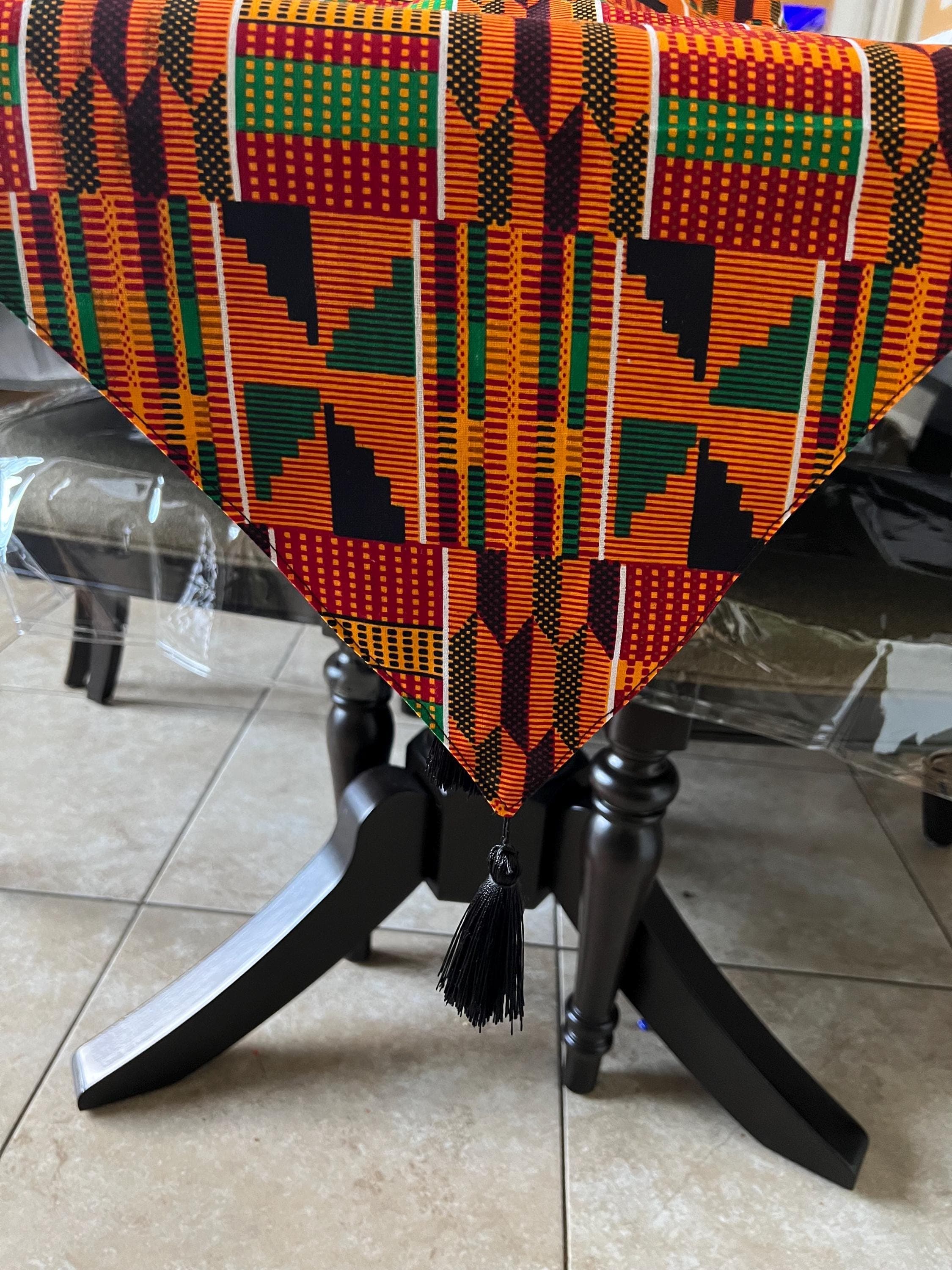 Kente Cloth Table Runner-African Print Table Runner-Handmade Table Runner-Table Runner- Holiday Decor - image 4