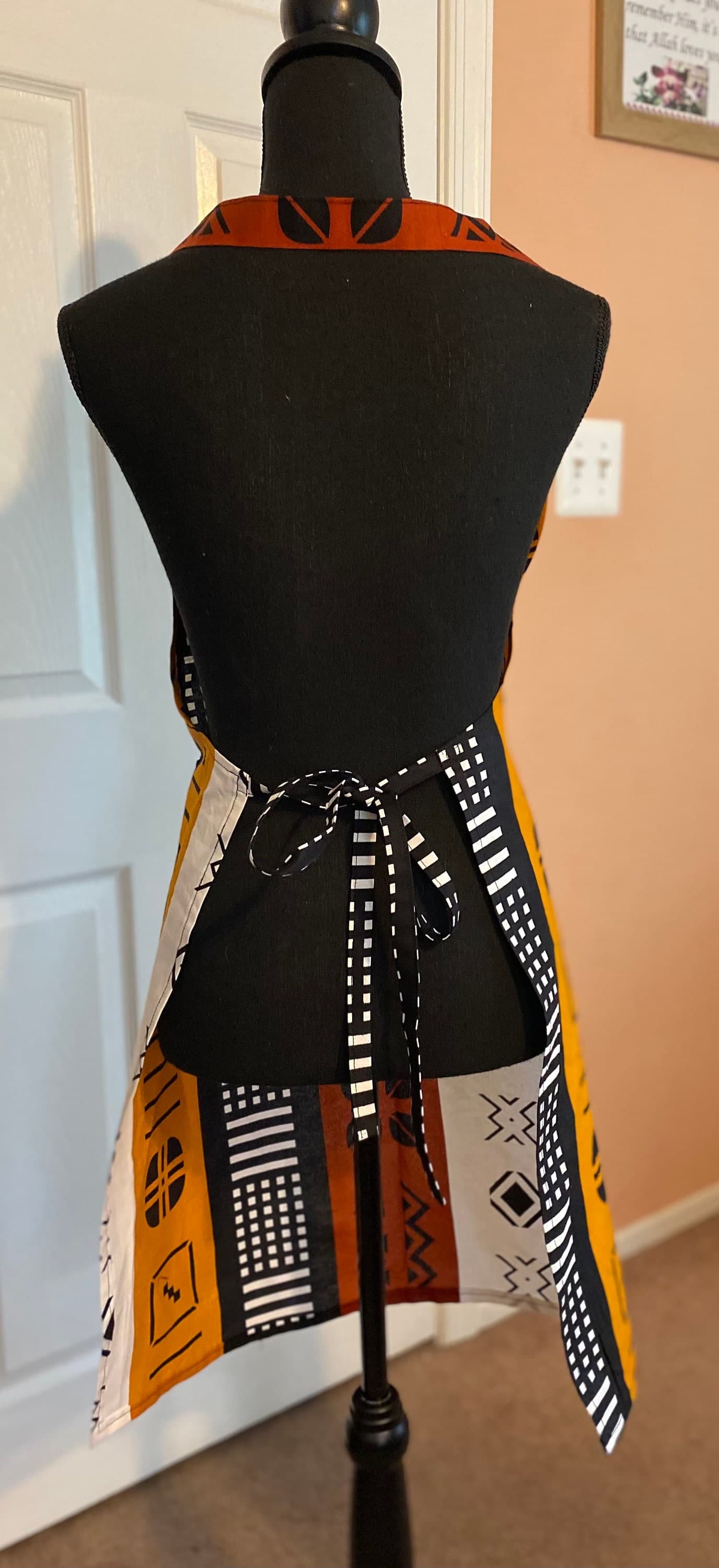 Ankara Print Apron-African Kitchen Apron-Handmade Cooking Apron-Colorful Chef Apron- Cultural Pride Gift-Gift for Her - image 4