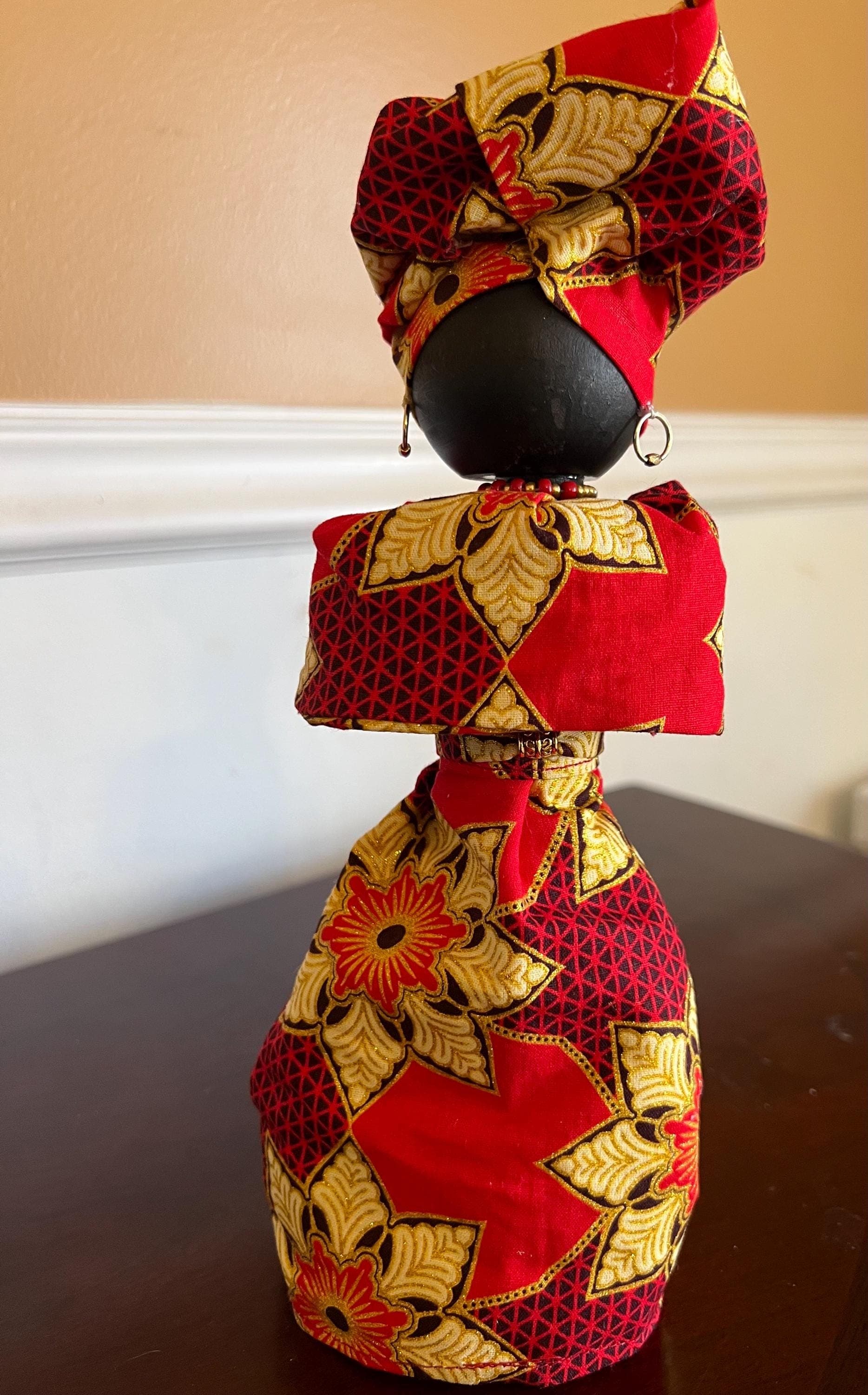 Authentic Kente Wooden Doll
