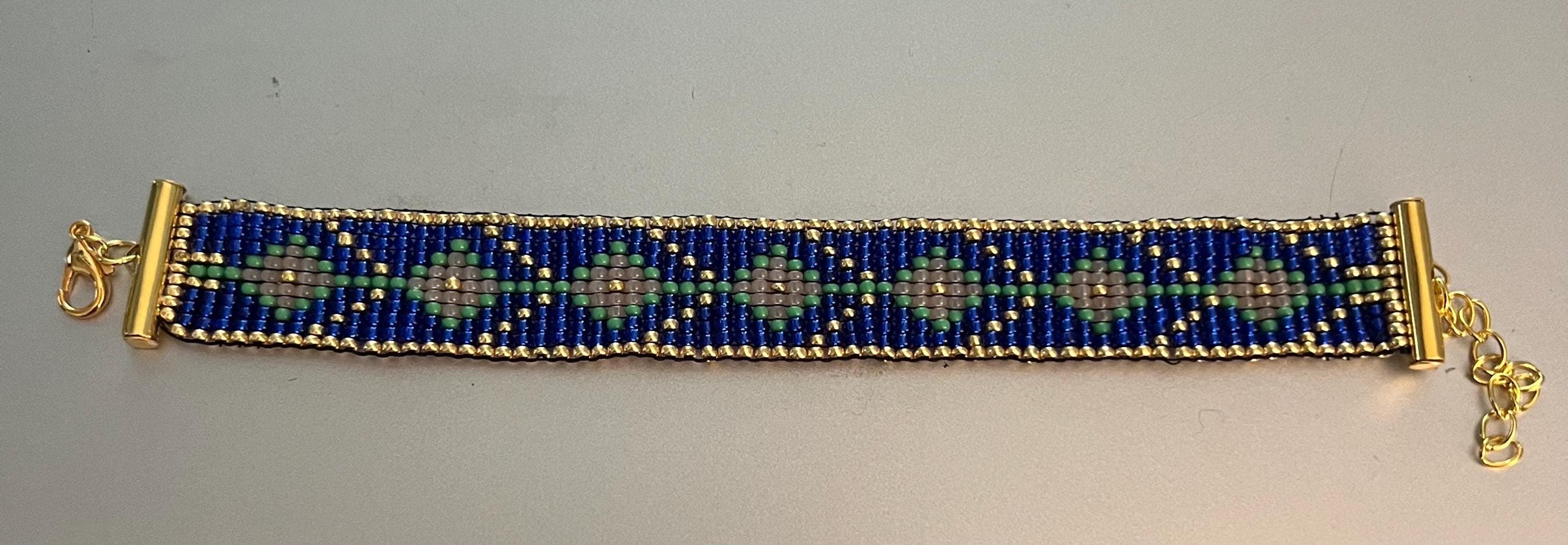 Women's Seed Bead Bracelet-Women's Loom Bracelet-Handwoven Seed Bead Bracelet-Gift for Her-Islamic Design Bracelet - image 5