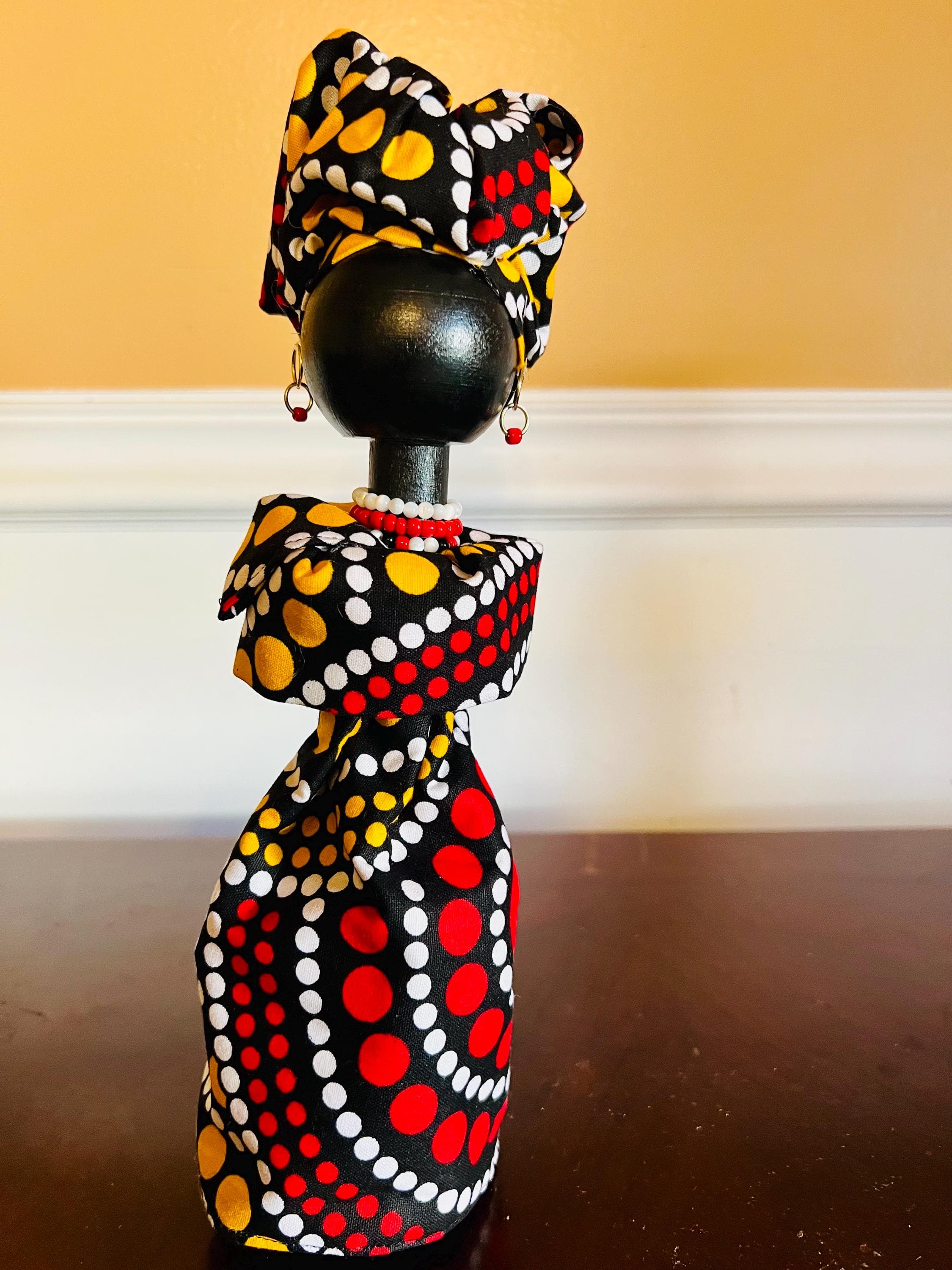 Authentic Kente Wooden Peg Dolls - image 3