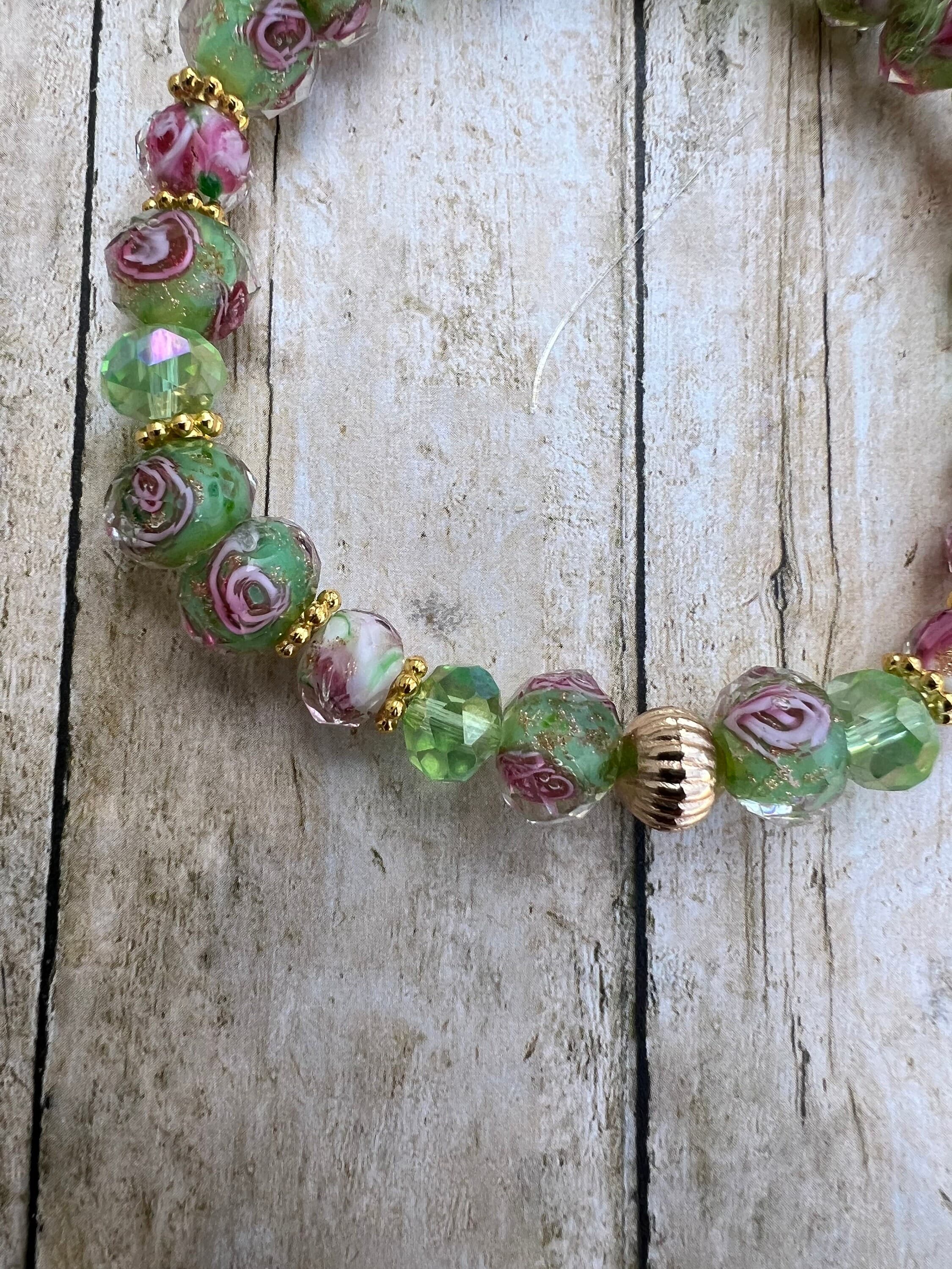 Women's Glass Beaded Bracelet- Women's Stretch Bracelet-Handmade Natural Stone Bracelet-Gift for Her-Handmade Women's Bracelet - image 3