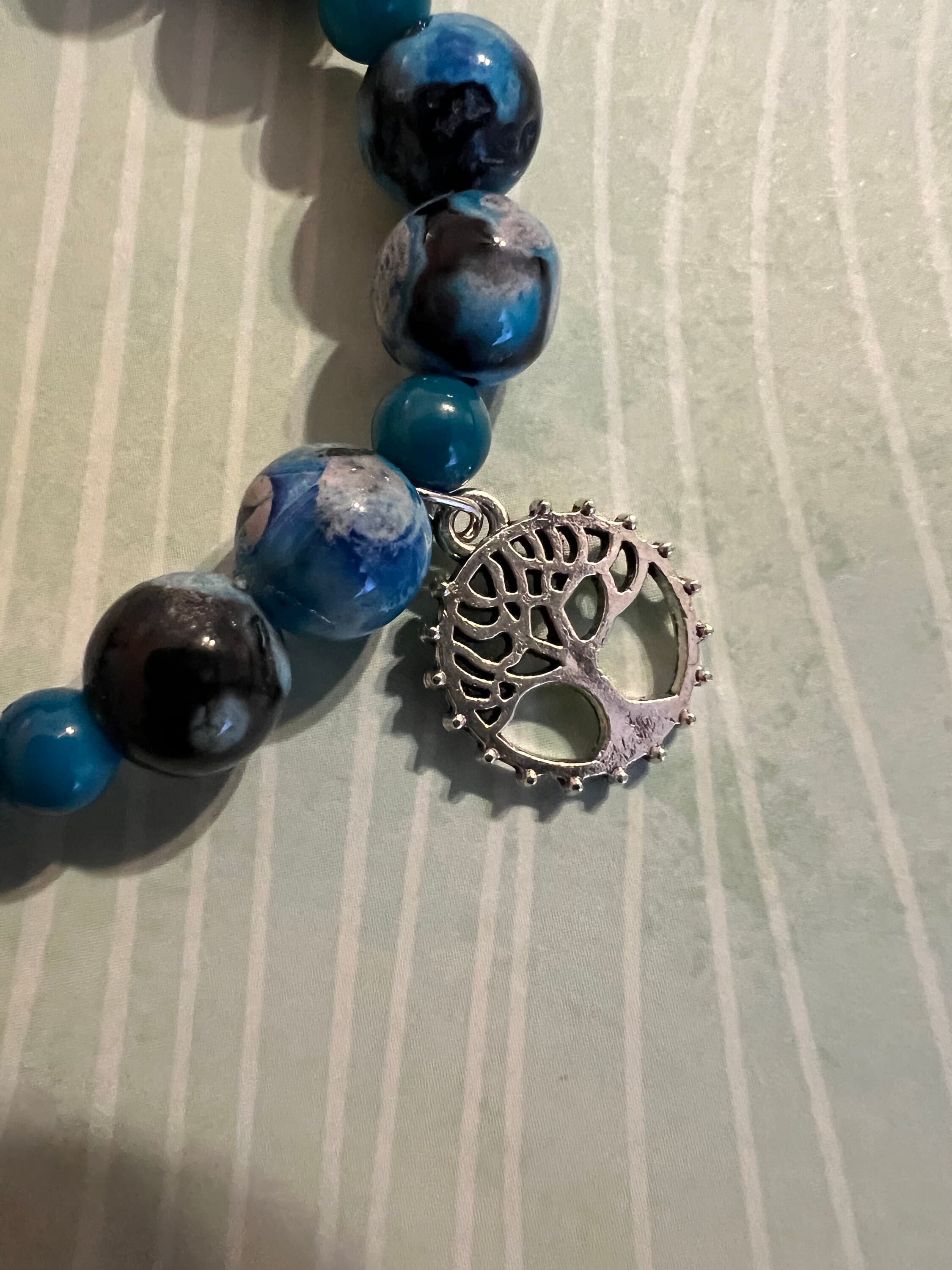Beaded Bracelet for Men-Natural Agate Stone-Healing Stone Jewelry-Gift for Him- - image 4