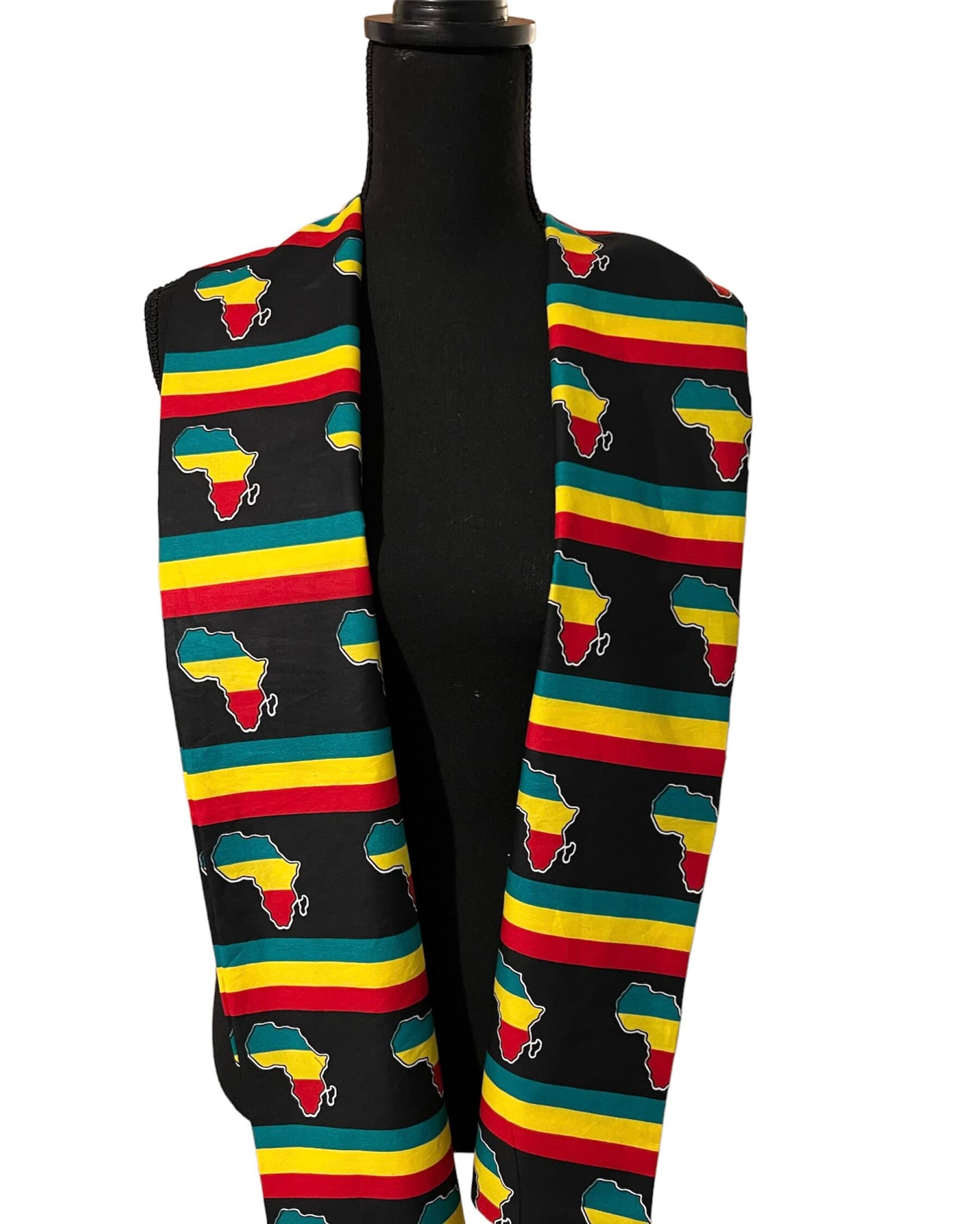 African Print Scarf-Unisex African Print Scarf-Kente Print Scarf-Gift for Him/Her Scarf-Neck Scarf - image 4