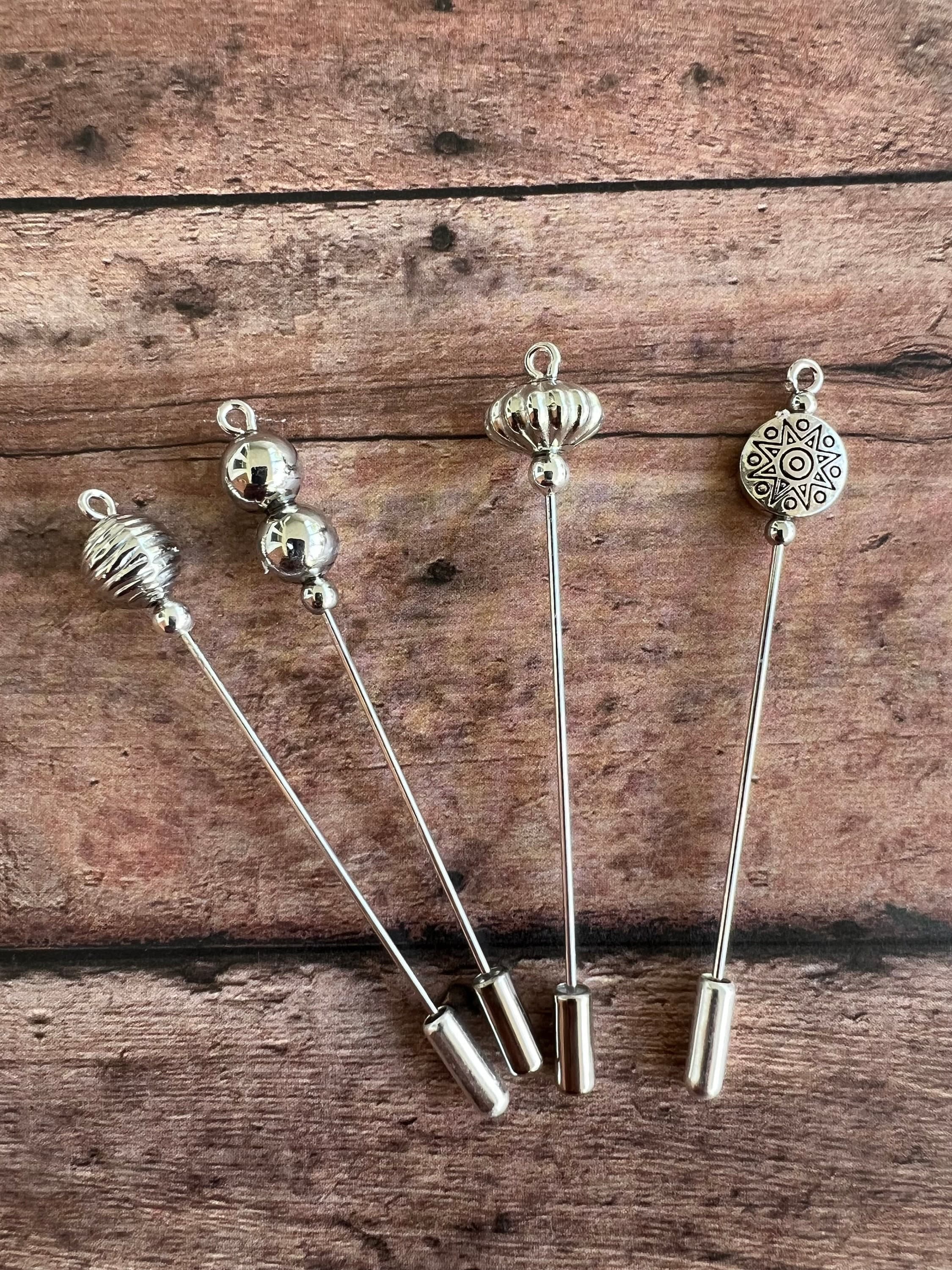 Women's Hijab Pin-Muslim Women Pin-Hijab Pin- Muslim Women Accessories-Islamic Gift for Her-Handmade Pins-Hijab Decorative Silver Tone Pins