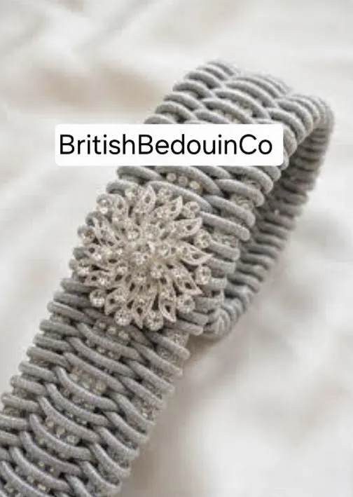 Moroccan Jeweled Kaftan Belt: Silver Dress Belt