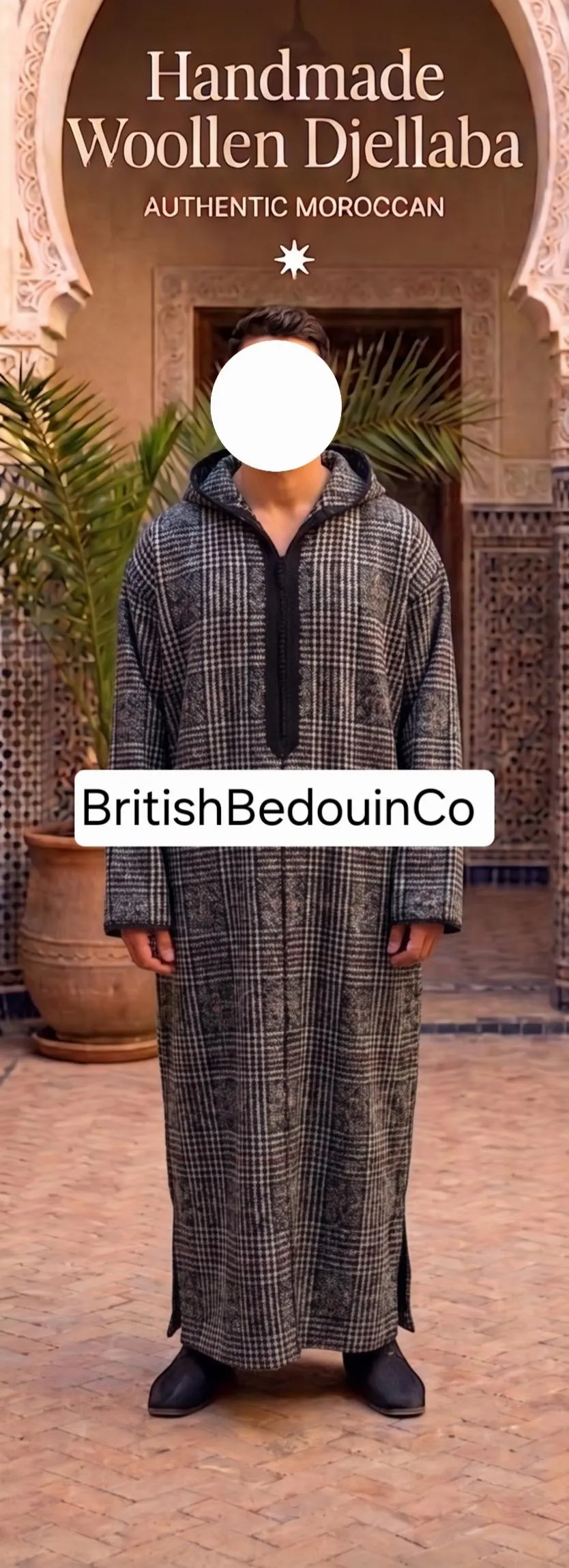 Hooded Moroccan Djellaba: Winter Kaftan Thobe