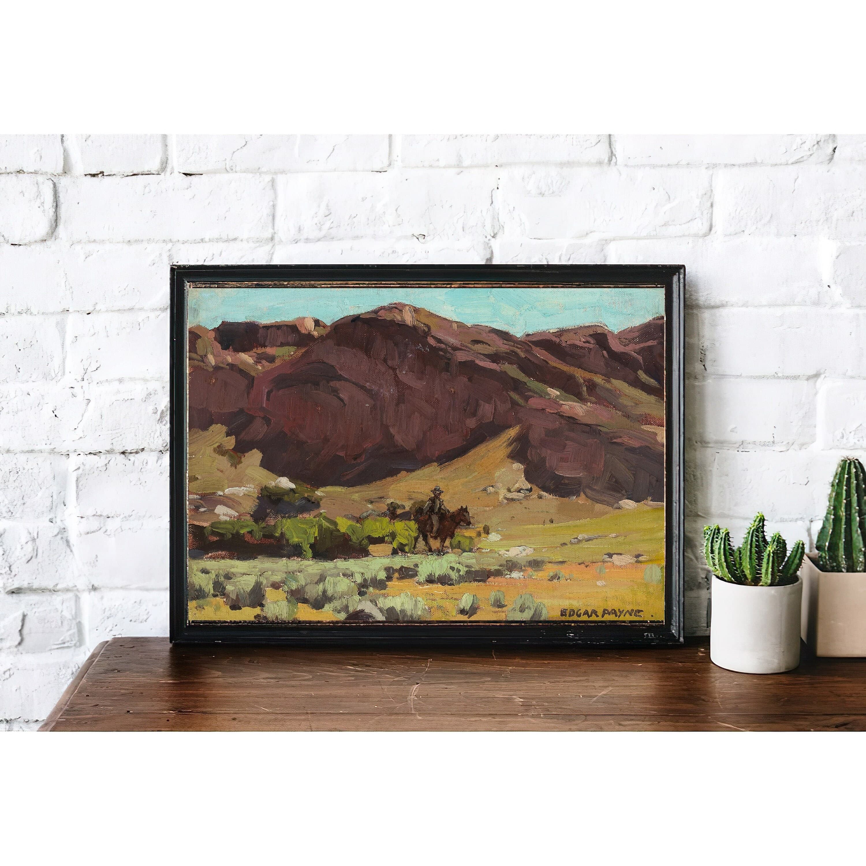 Vintage Western Cowboys Painting | Antique Mountain Hills Artwork | Classic Horse Riders Poster | 19th Century Art Print | PRINTABLE art - image 5