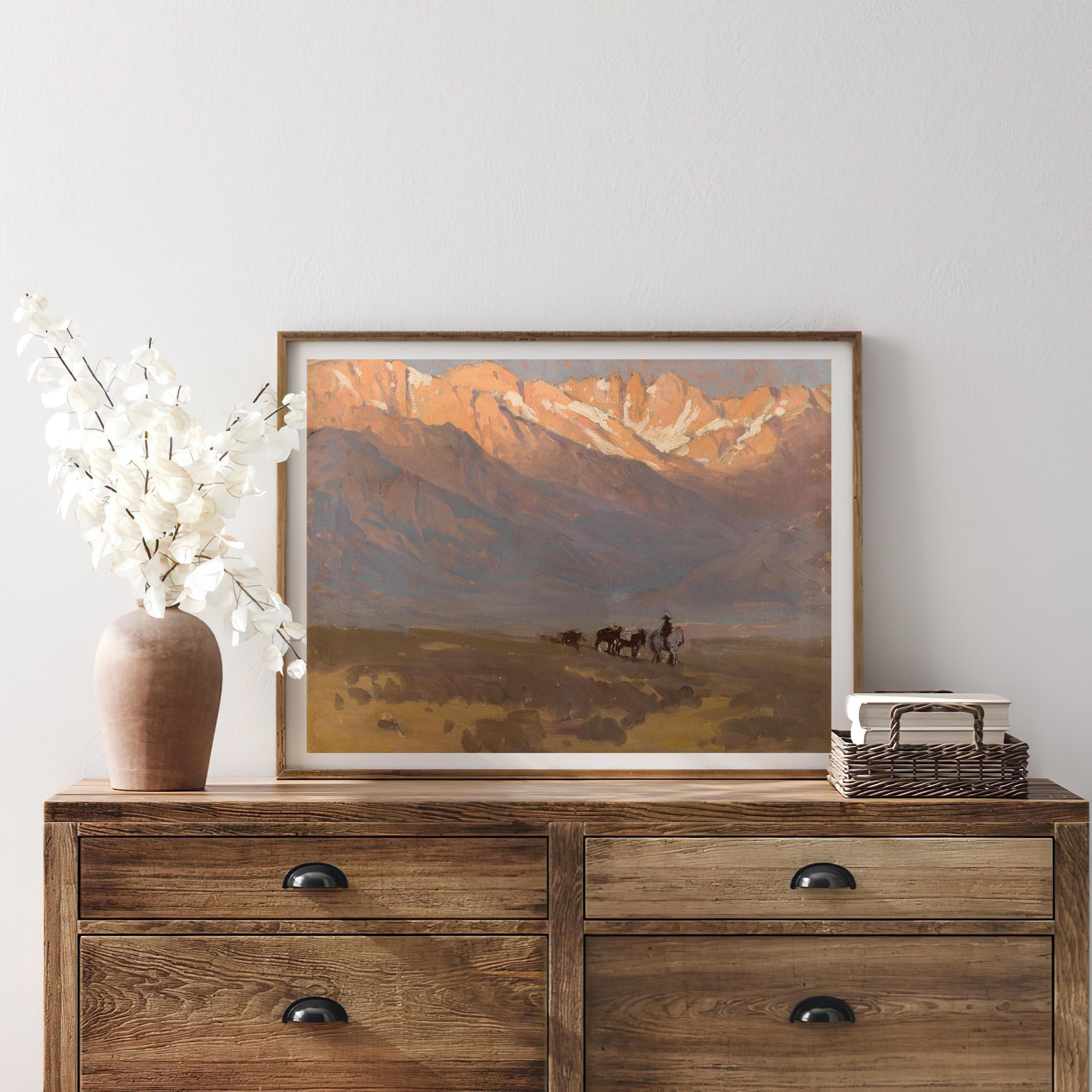 Vintage Mountain Hills Painting | Antique Cowboys Artwork | Classic Horse Riders Landscape Poster | 19th Century Art Print | PRINTABLE art - image 5