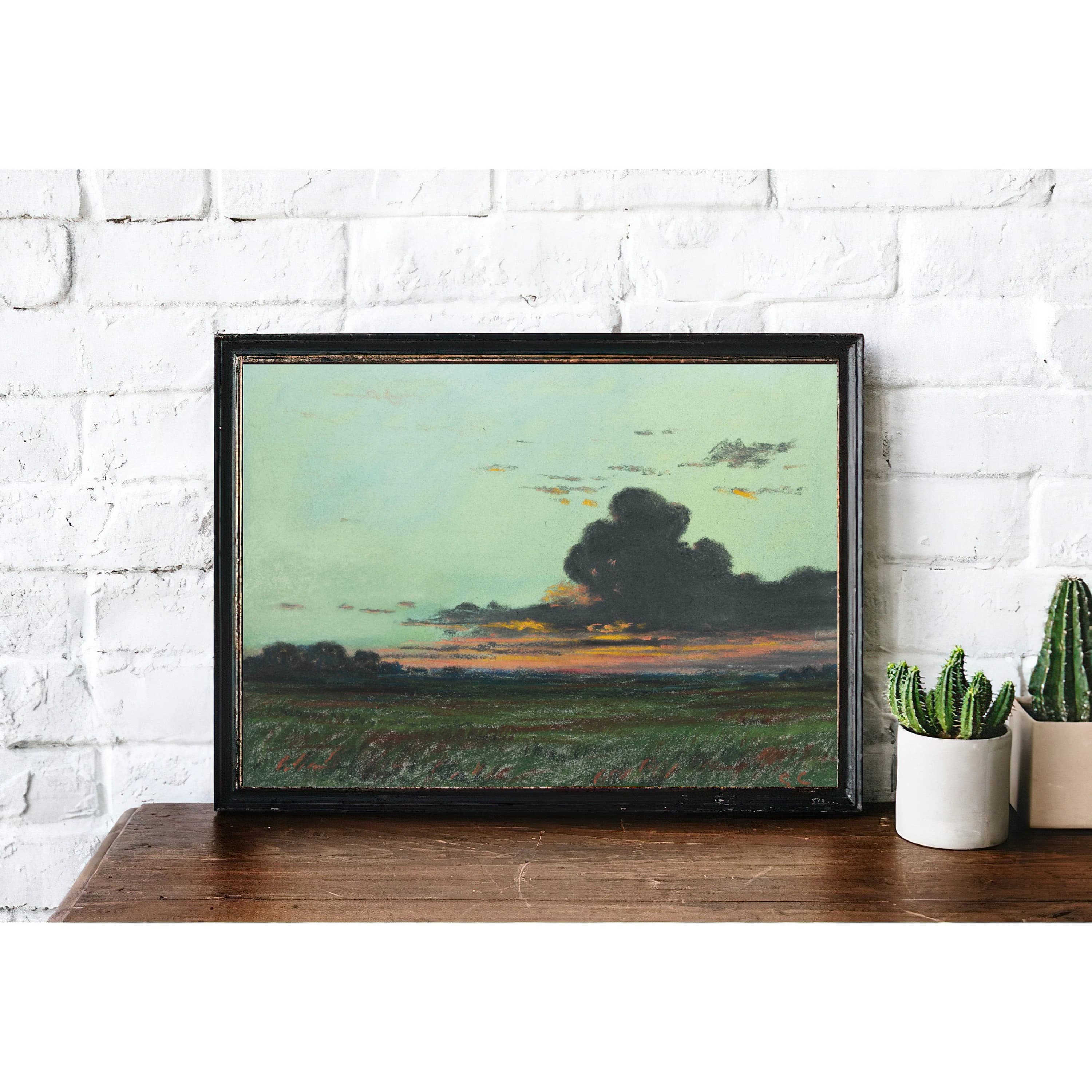 Vintage Meadow Nature Painting | Antique Sunset Landscape Artwork | Classic Grass Poster | 19th Century Art Print | PRINTABLE art - image 3