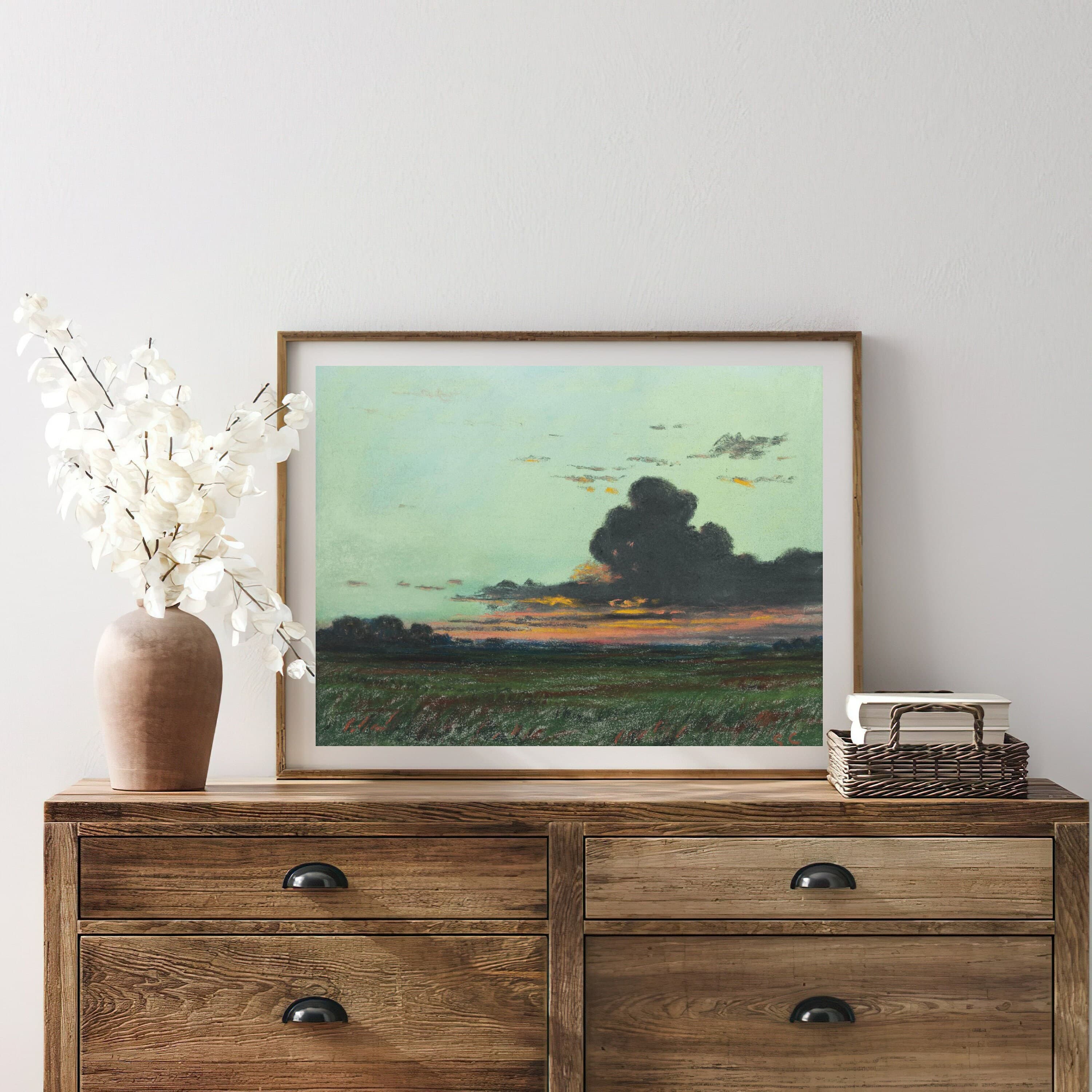 Vintage Meadow Nature Painting | Antique Sunset Landscape Artwork | Classic Grass Poster | 19th Century Art Print | PRINTABLE art - image 4