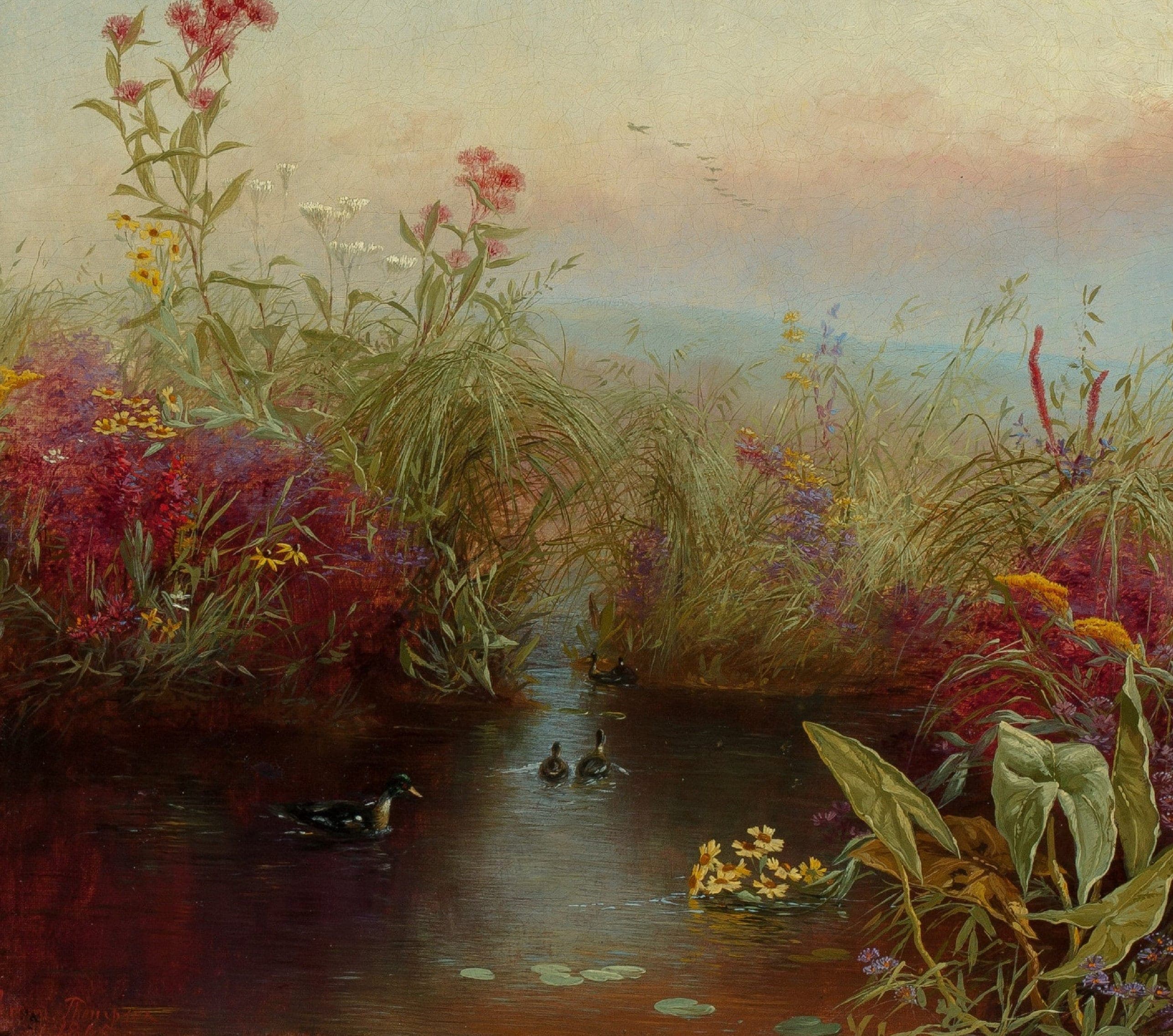 Vintage Swamp Pond Painting | Antique Ducks Nature Plants Artwork | Classic Landscape Poster | 19th Century Art Print | PRINTABLE art - image 5