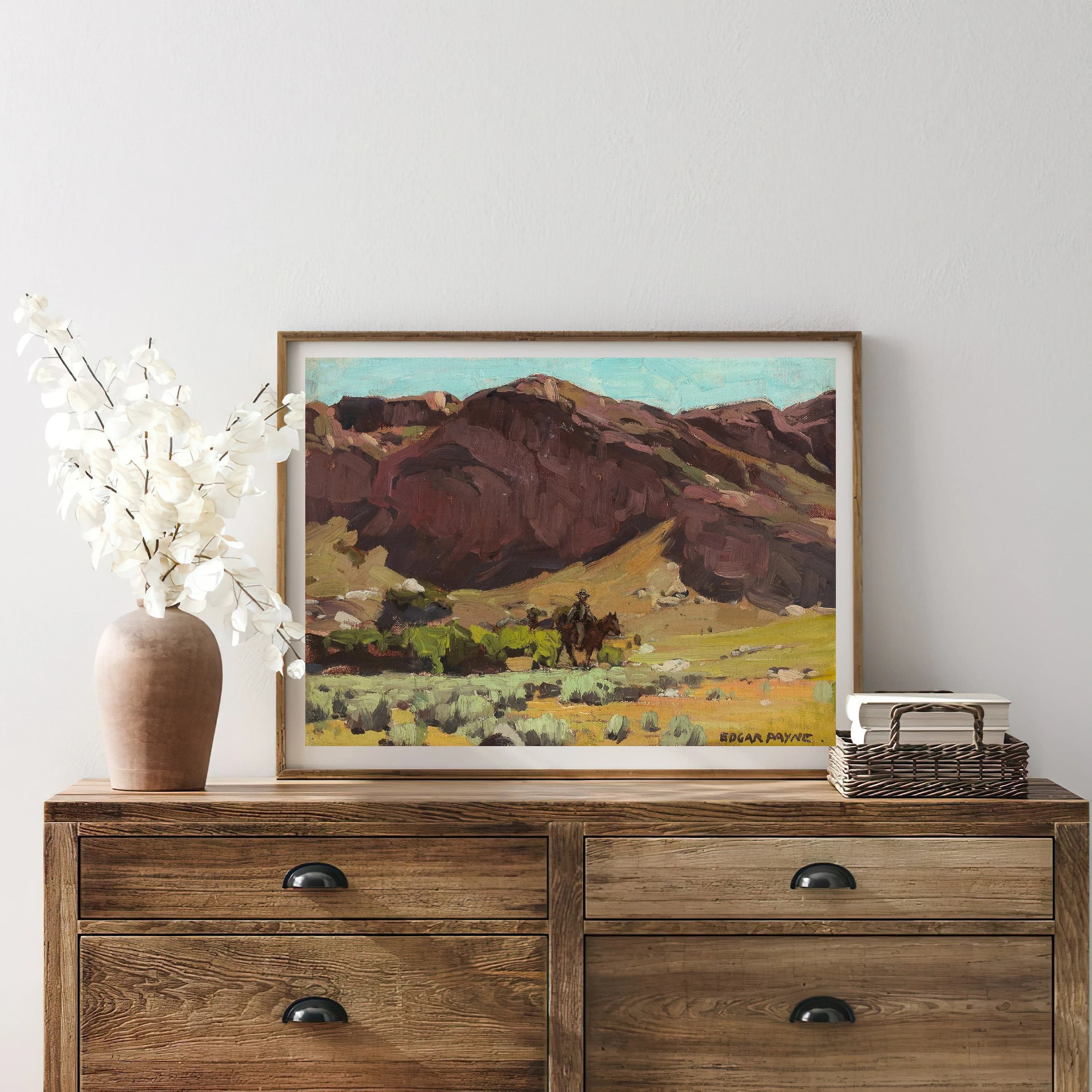 Vintage Western Cowboys Painting | Antique Mountain Hills Artwork | Classic Horse Riders Poster | 19th Century Art Print | PRINTABLE art - image 2