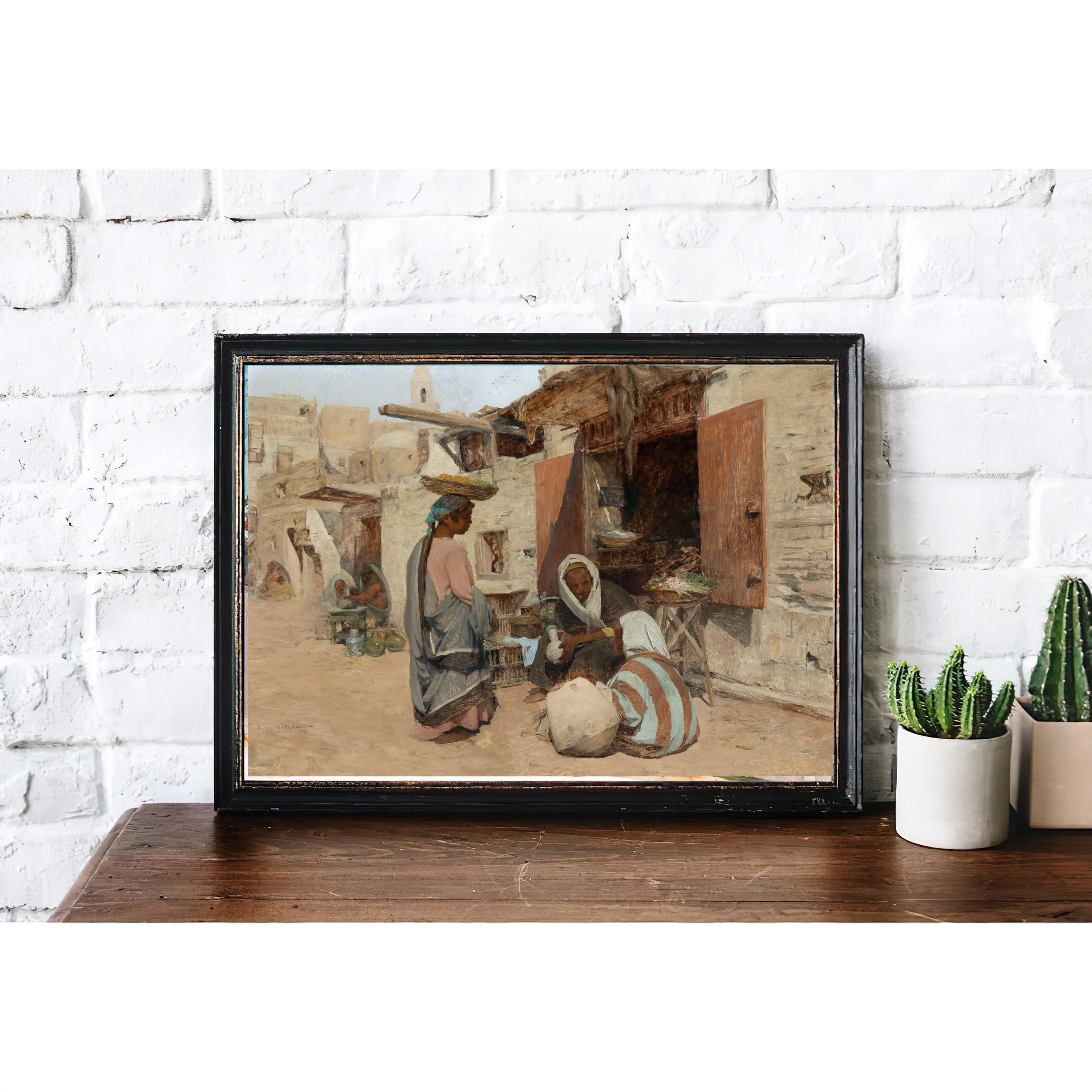 Vintage Middle Eastern Town Painting | Arab Street Artwork | Classic Cityscape Portrait Poster | 19th Century Art Print | PRINTABLE art - image 4