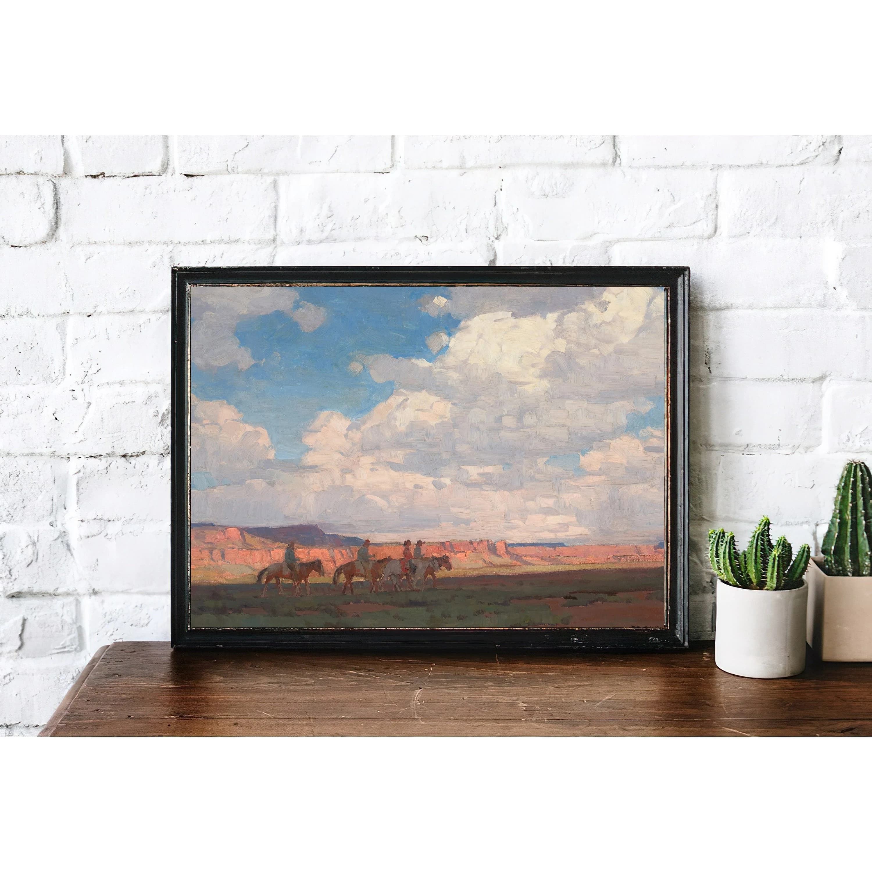 Vintage Western Cowboys Art Print | Antique Horse Riders Artwork | Classic Old West Mountain Poster | 19th Century Art Print | PRINTABLE art - image 3