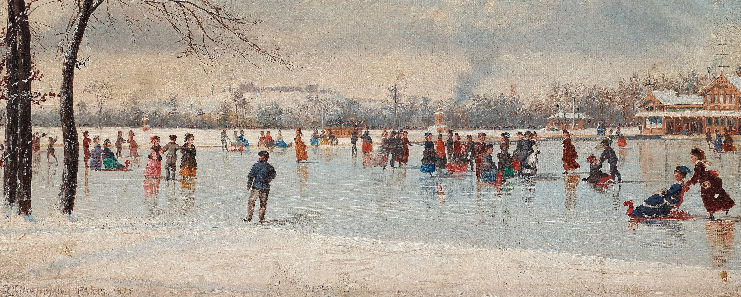 Vintage Children Skating Painting | Antique Winter Snow Artwork | Classic Village Landscape Poster | 19th Century Art Print | PRINTABLE art - image 5