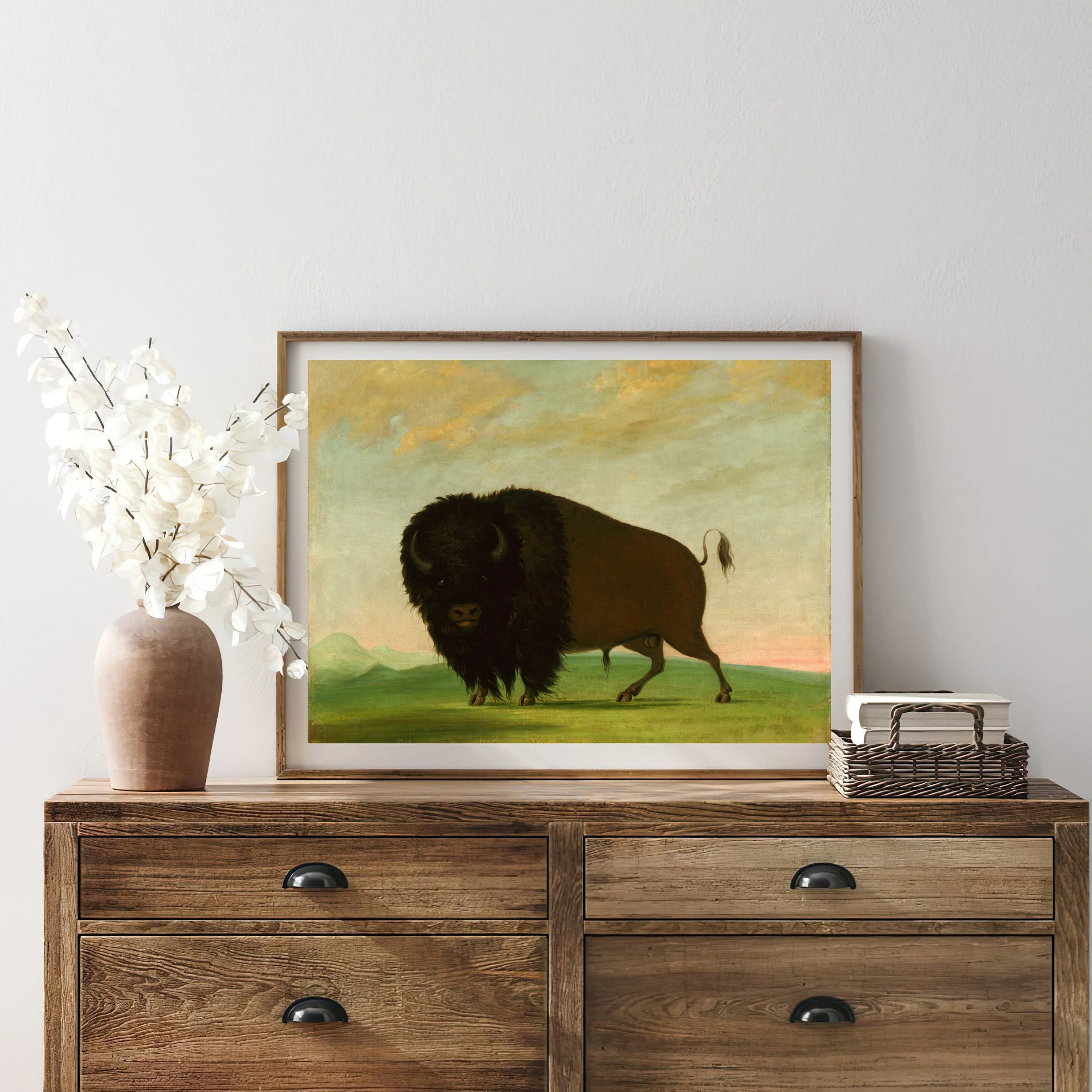Vintage American Bison Painting | Antique Animal Portrait Artwork | Classic Brown Bison Poster | 19th Century Art Print | PRINTABLE art - image 4